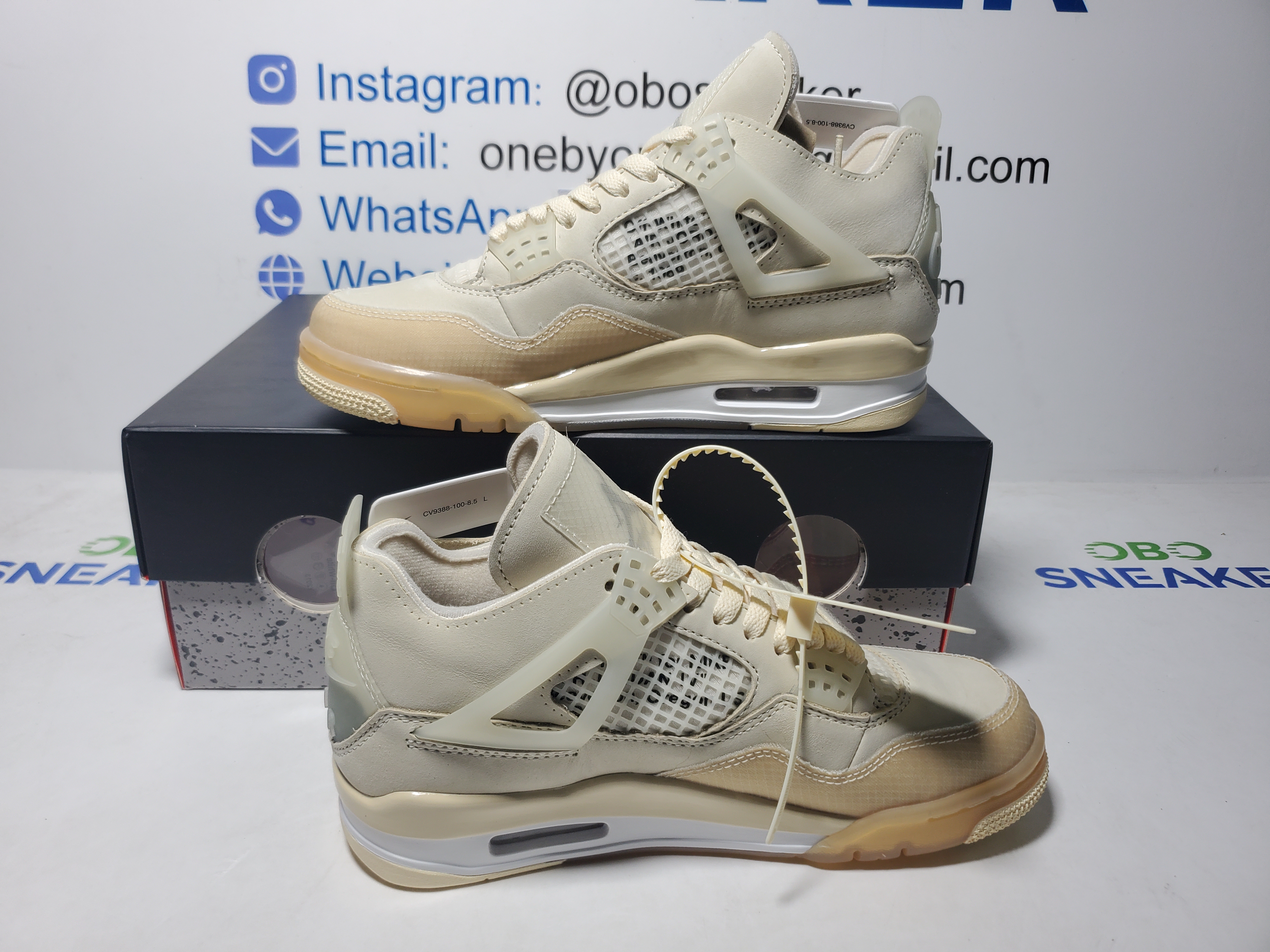 TOP Version OFF White x Air Jordan 4 Sail CV9388-100  review Obosneaker 01
