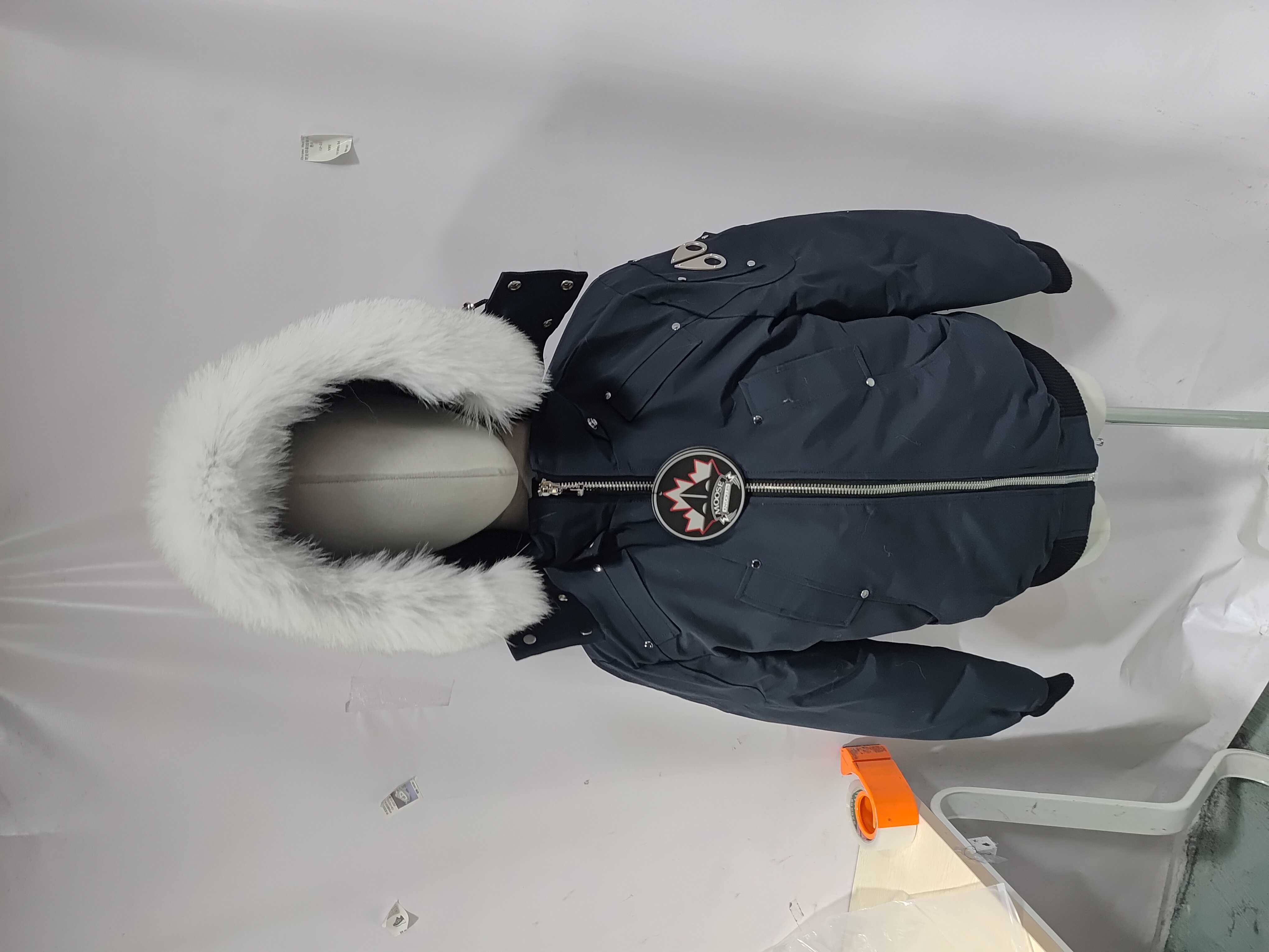 Moose Knuckles Men's Balistic Bomber Zip-Up Fur Jacket Dark Blue review Obosneaker 00