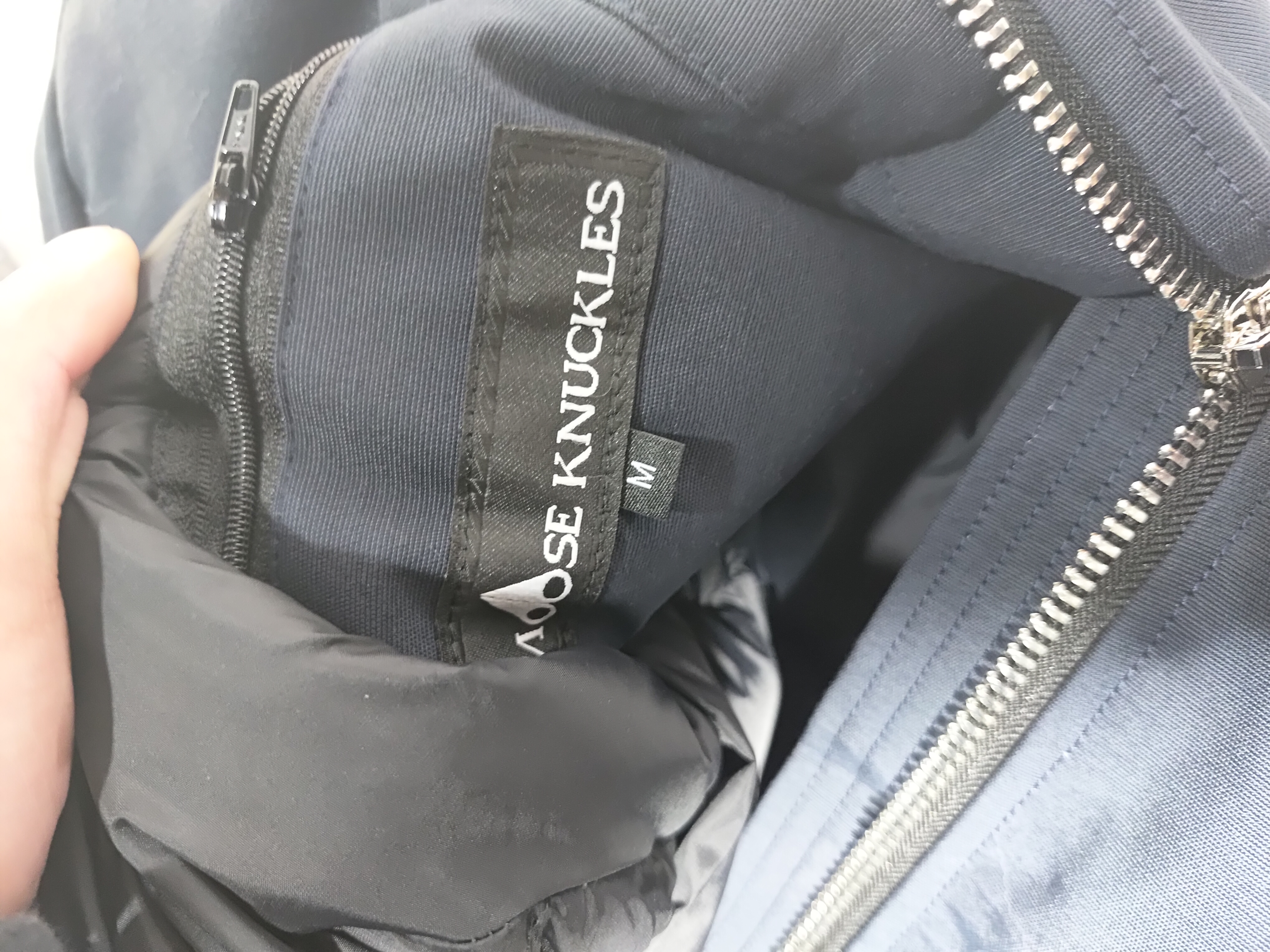 Moose Knuckles Men's Balistic Bomber Zip-Up Fur Jacket Dark Blue review Obosneaker 01