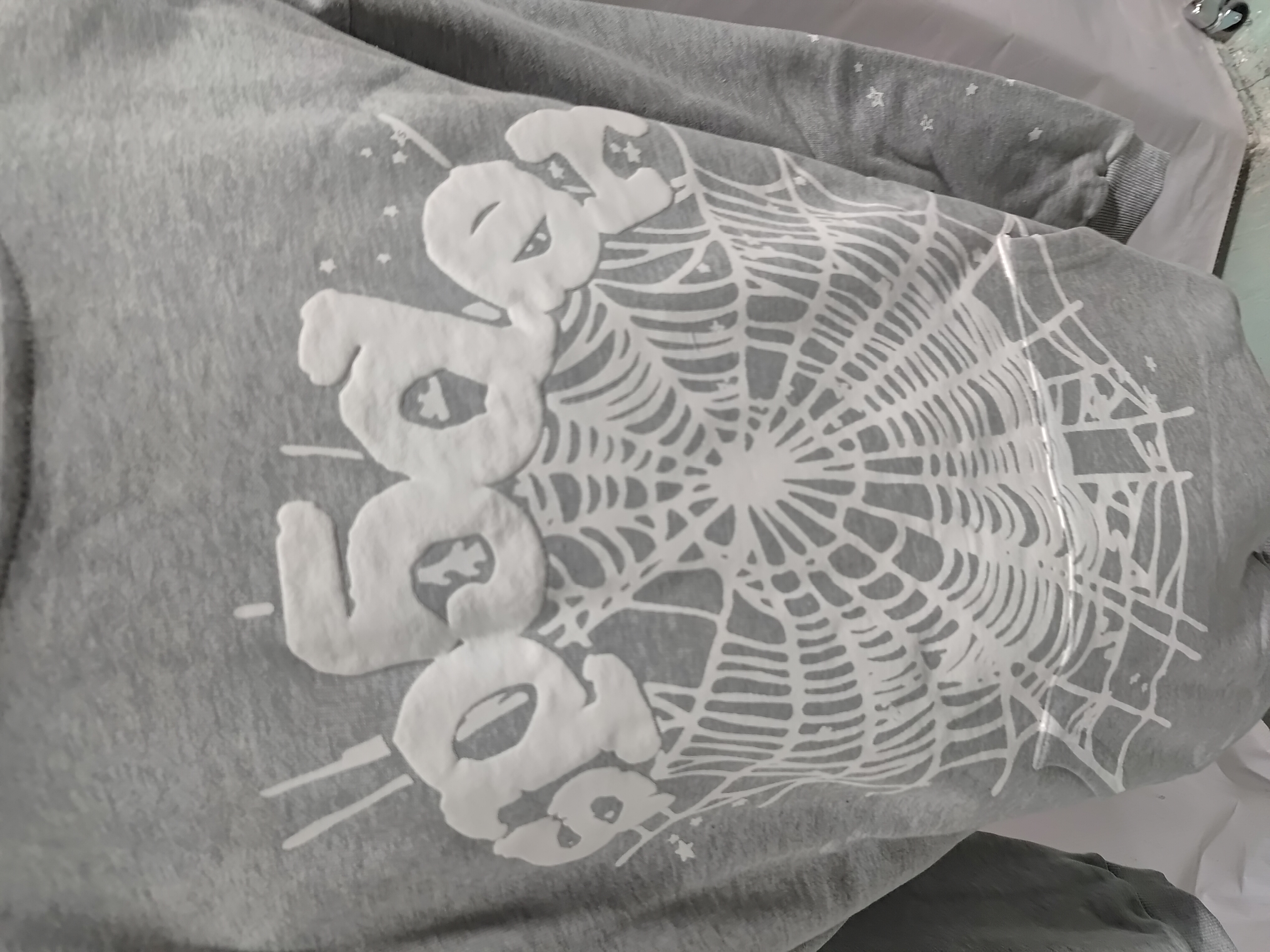 Sp5der OG Web Hoodie & Sweatpant Set Grey review Obosneaker 02