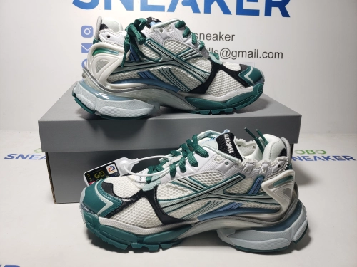 Balenciaga Runner Sneaker White Green Blue 772774 W3RMU 0623 review 
