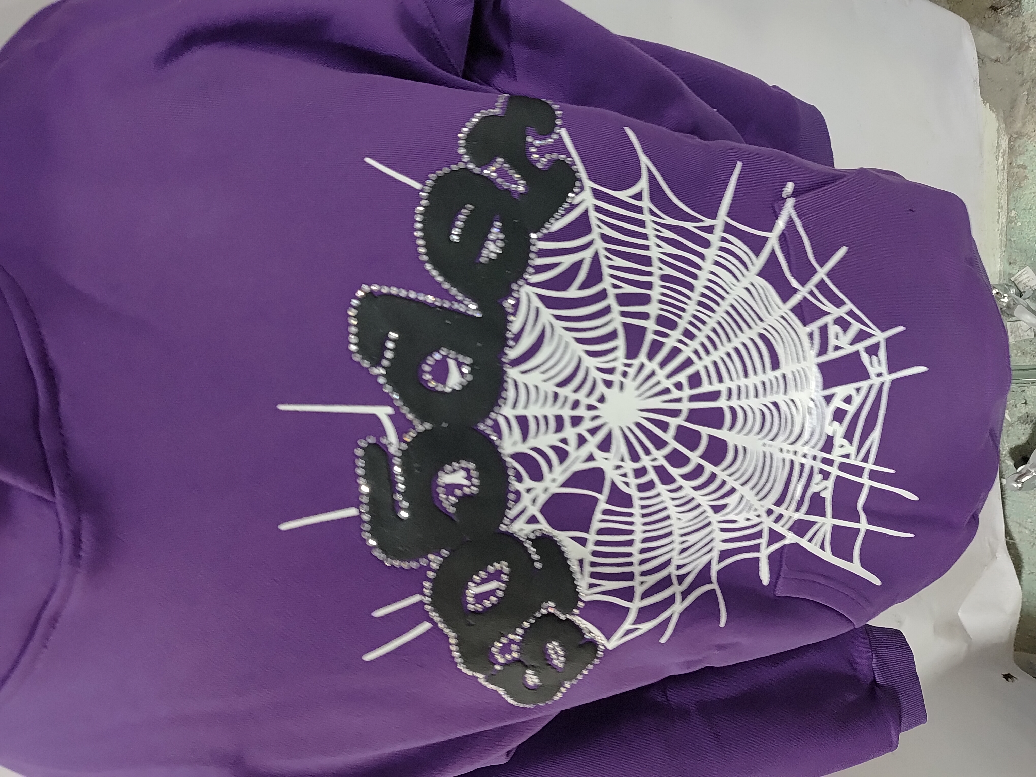 Sp5der Web Print Gothic Punk Purple Hoodie review Obosneaker 02