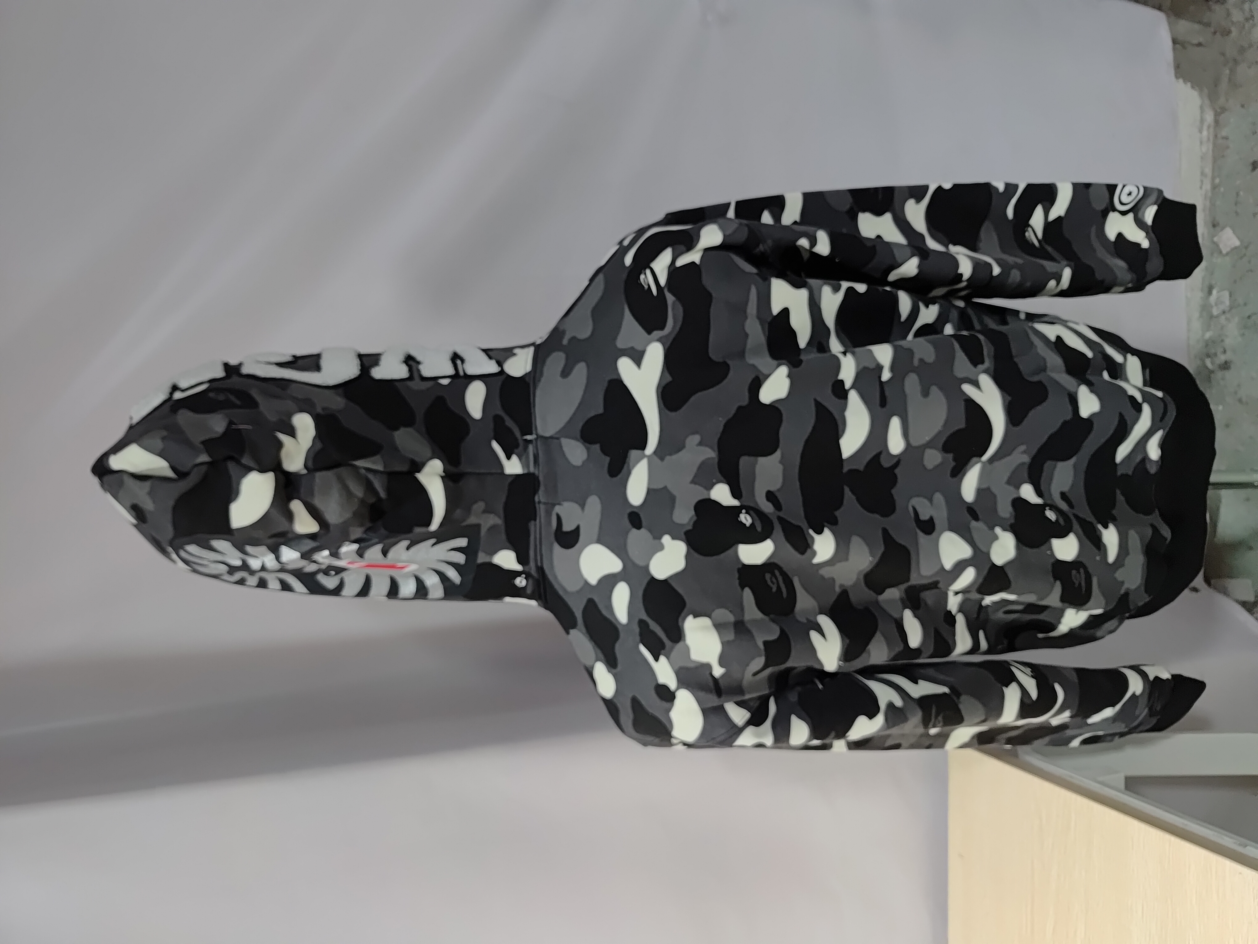 BAPE Luminous Camouflage Double Hooded Hoodie Black review Obosneaker 05
