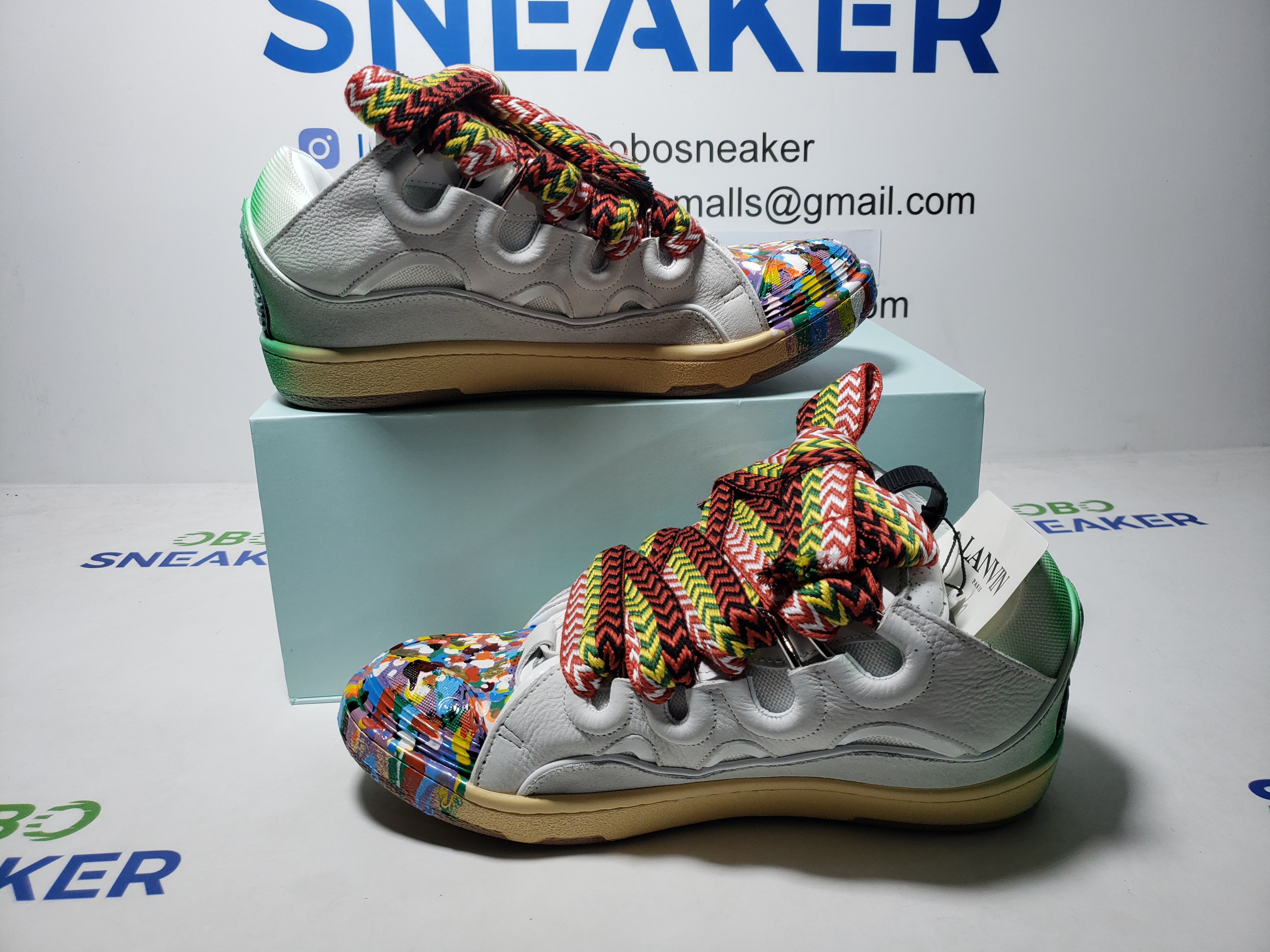 Lanvin Leather Curb x Gallery Dept Paint Drip Optical White review Obosneaker 01