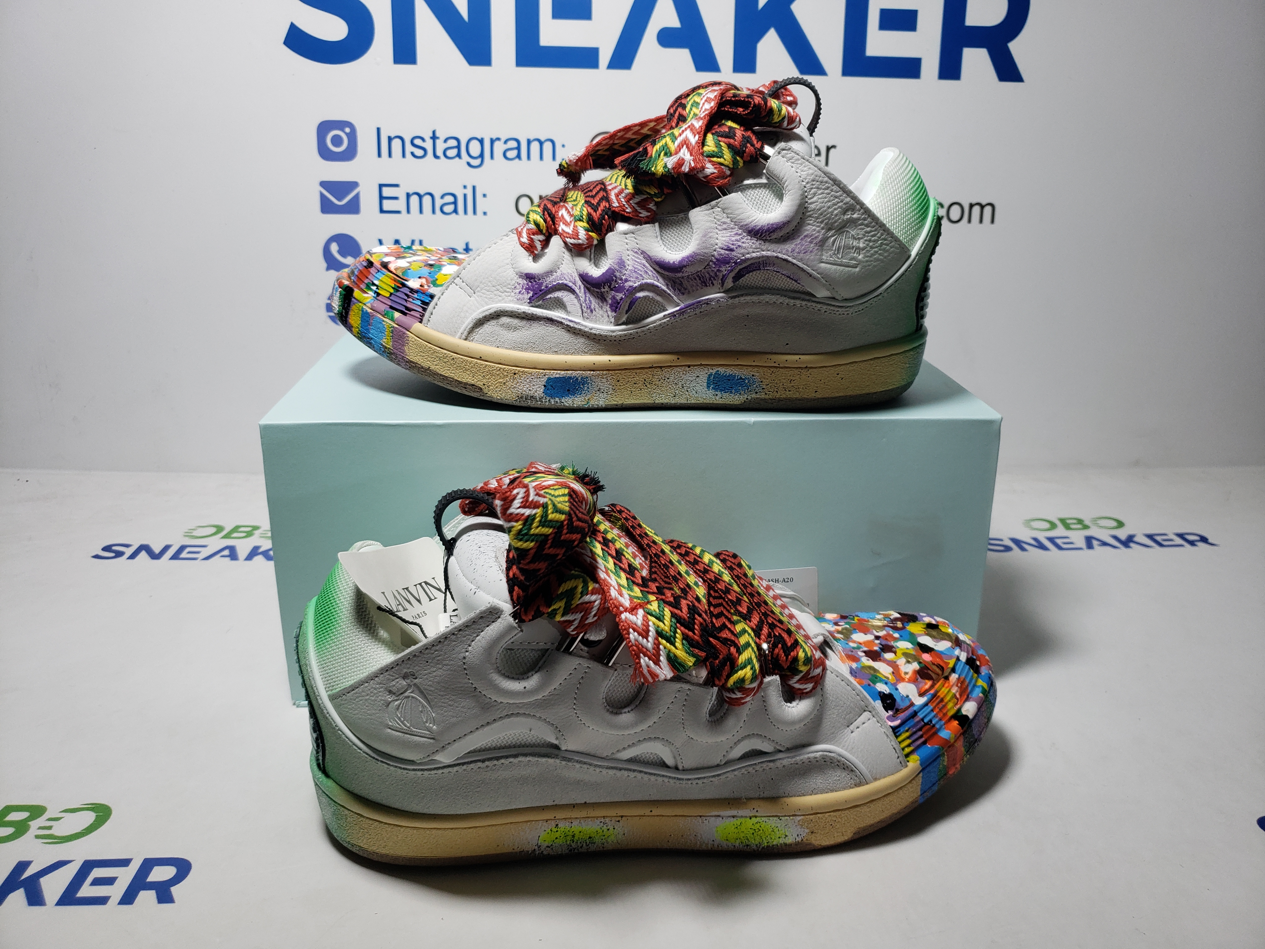 Lanvin Leather Curb x Gallery Dept Paint Drip Optical White review Obosneaker 00