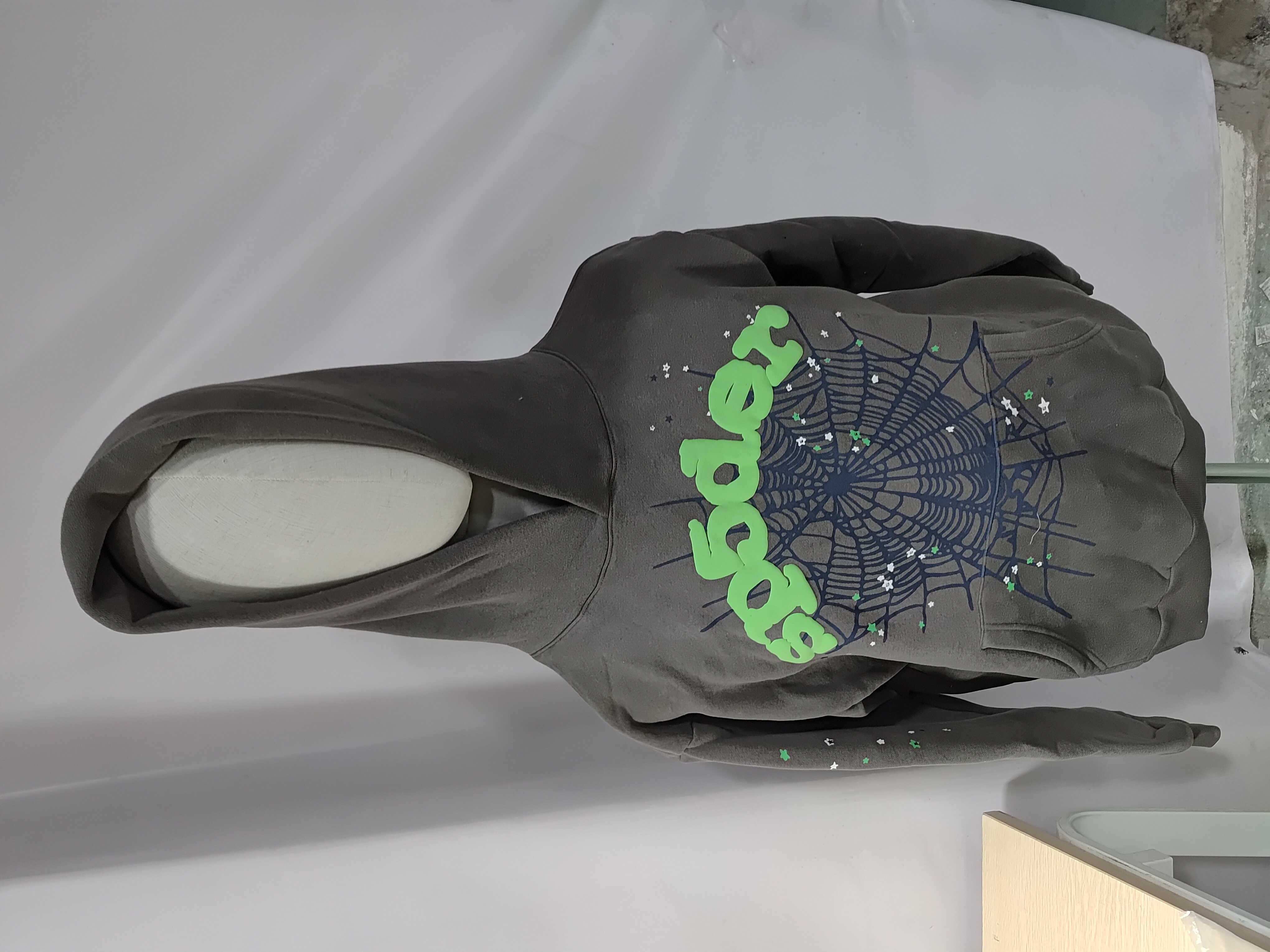 Sp5der Wait Web Hoodie Slate Grey review Obosneaker 00