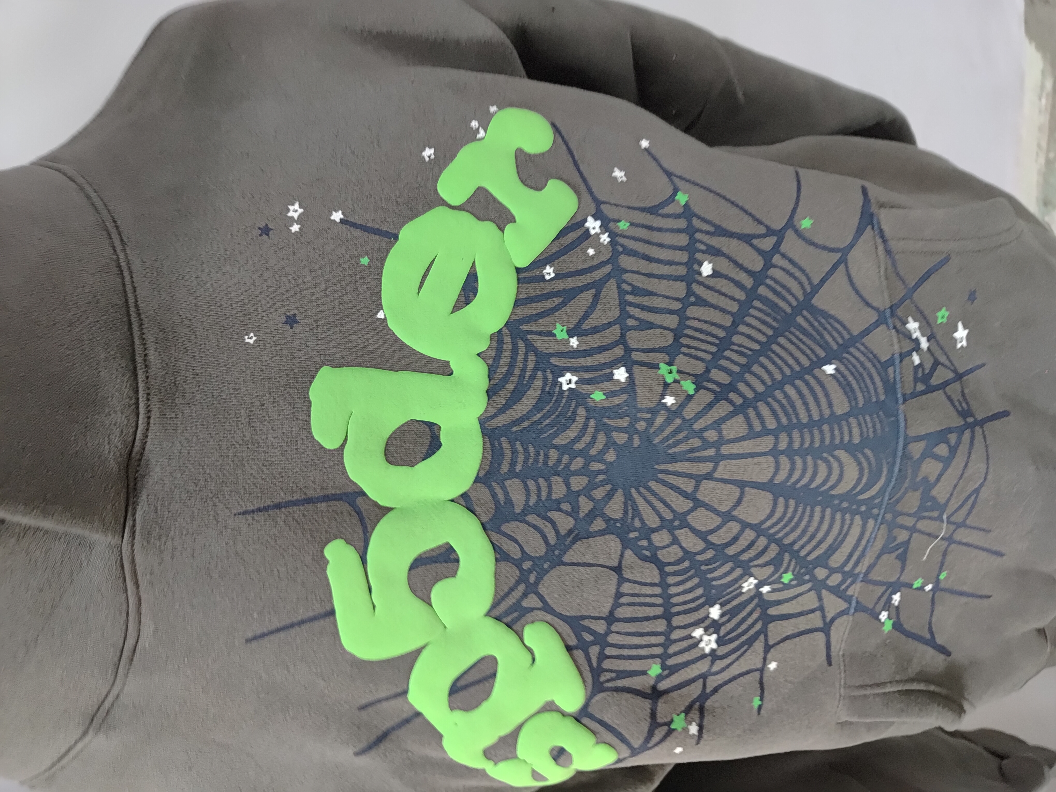 Sp5der Wait Web Hoodie Slate Grey review Obosneaker 02