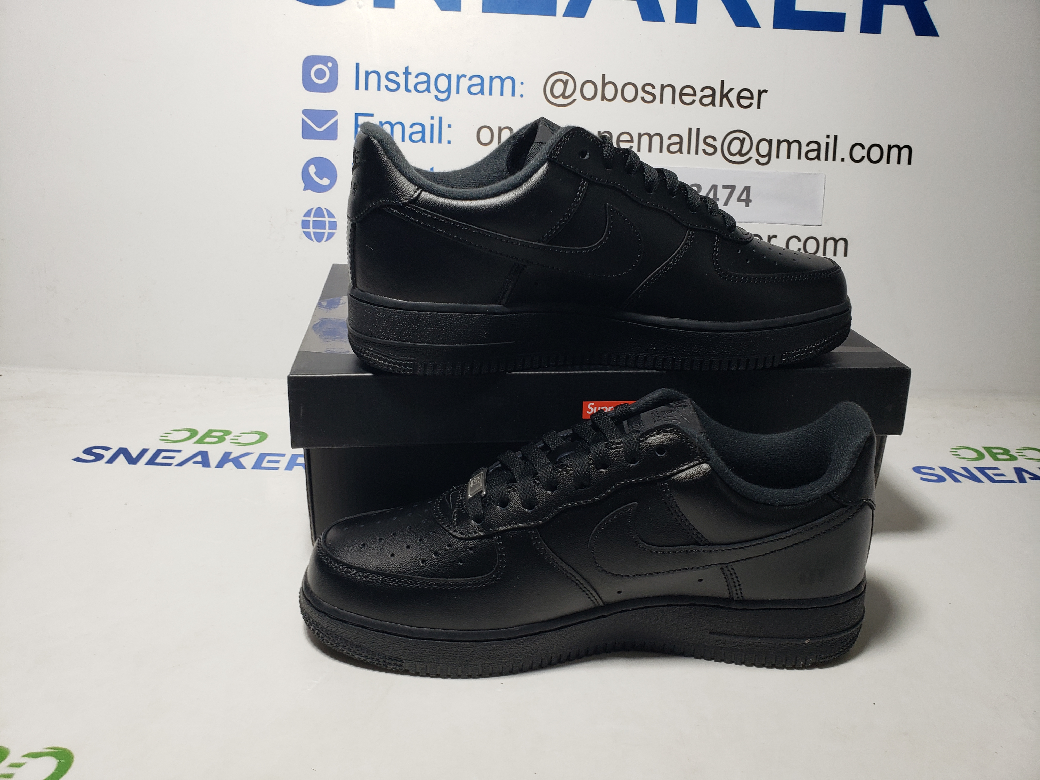 Supreme x Nike Air Force 1 Low Box Logo Black CU9225-001 review Obosneaker 01