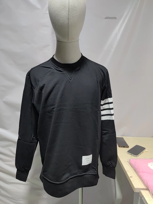 Thom Browne Classic Crew Neck Hoodie Navy review 