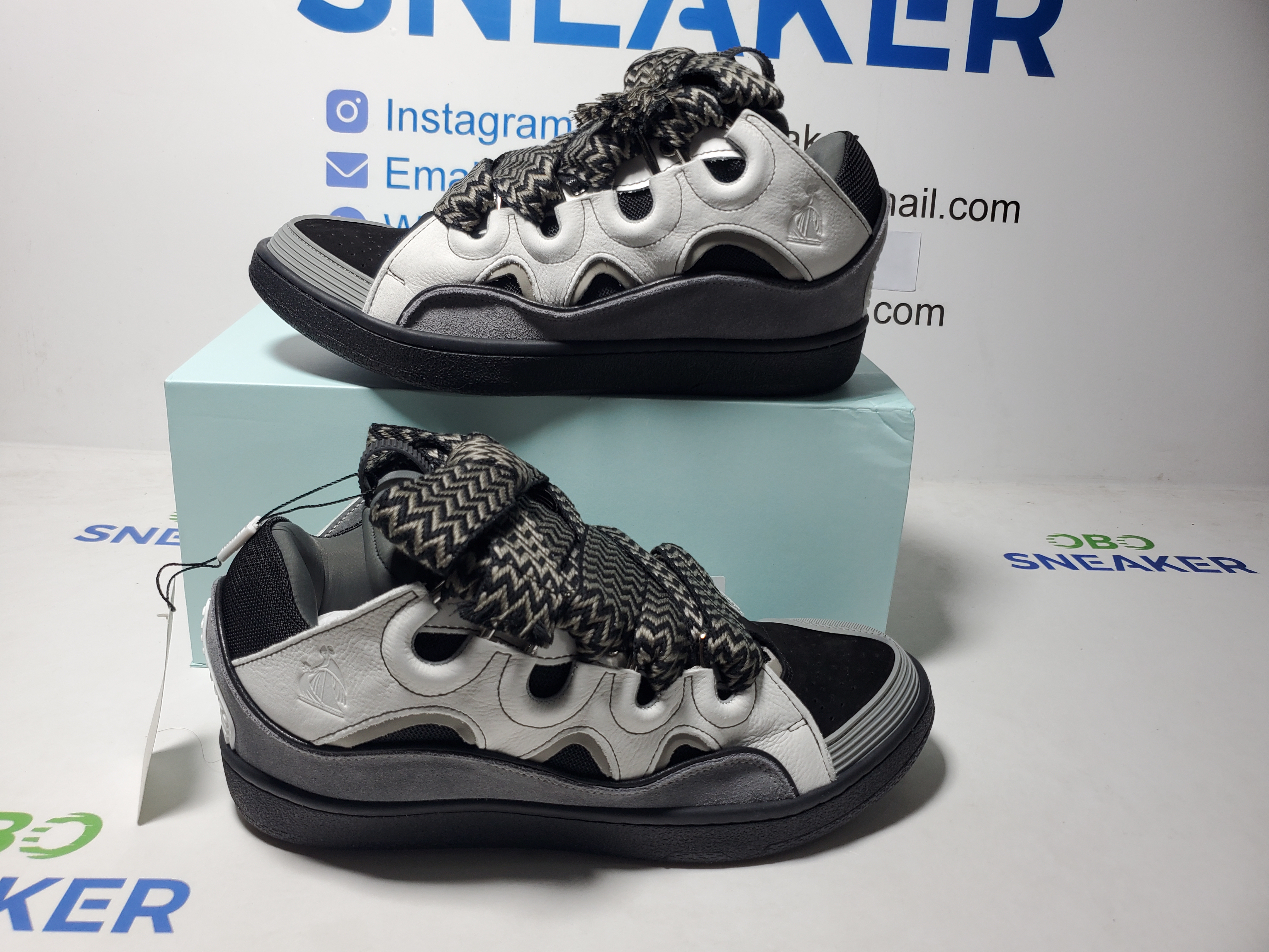 【FLASH SALE】LANVIN Black White and Gray review Obosneaker 00