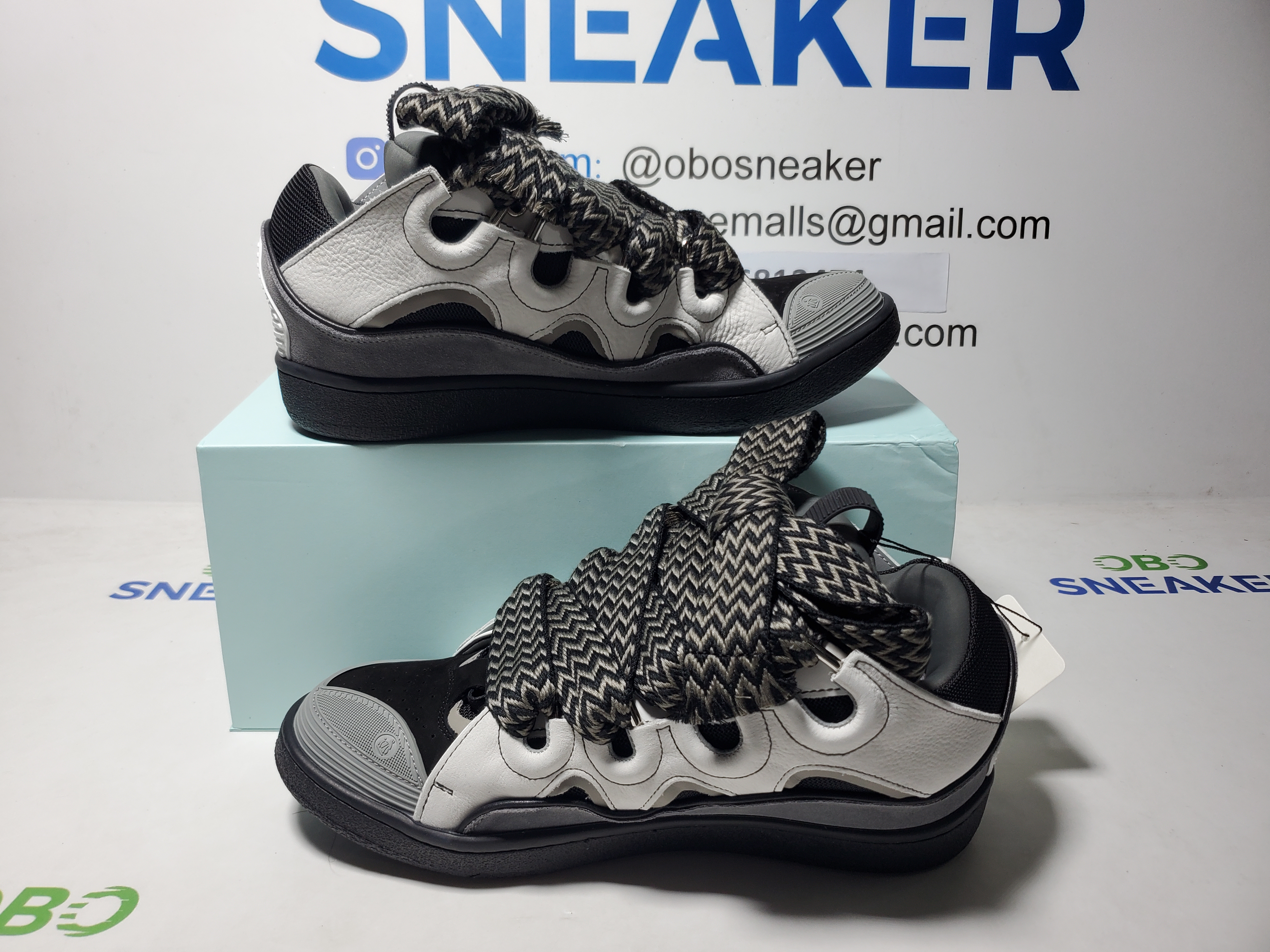 【FLASH SALE】LANVIN Black White and Gray review Obosneaker 01