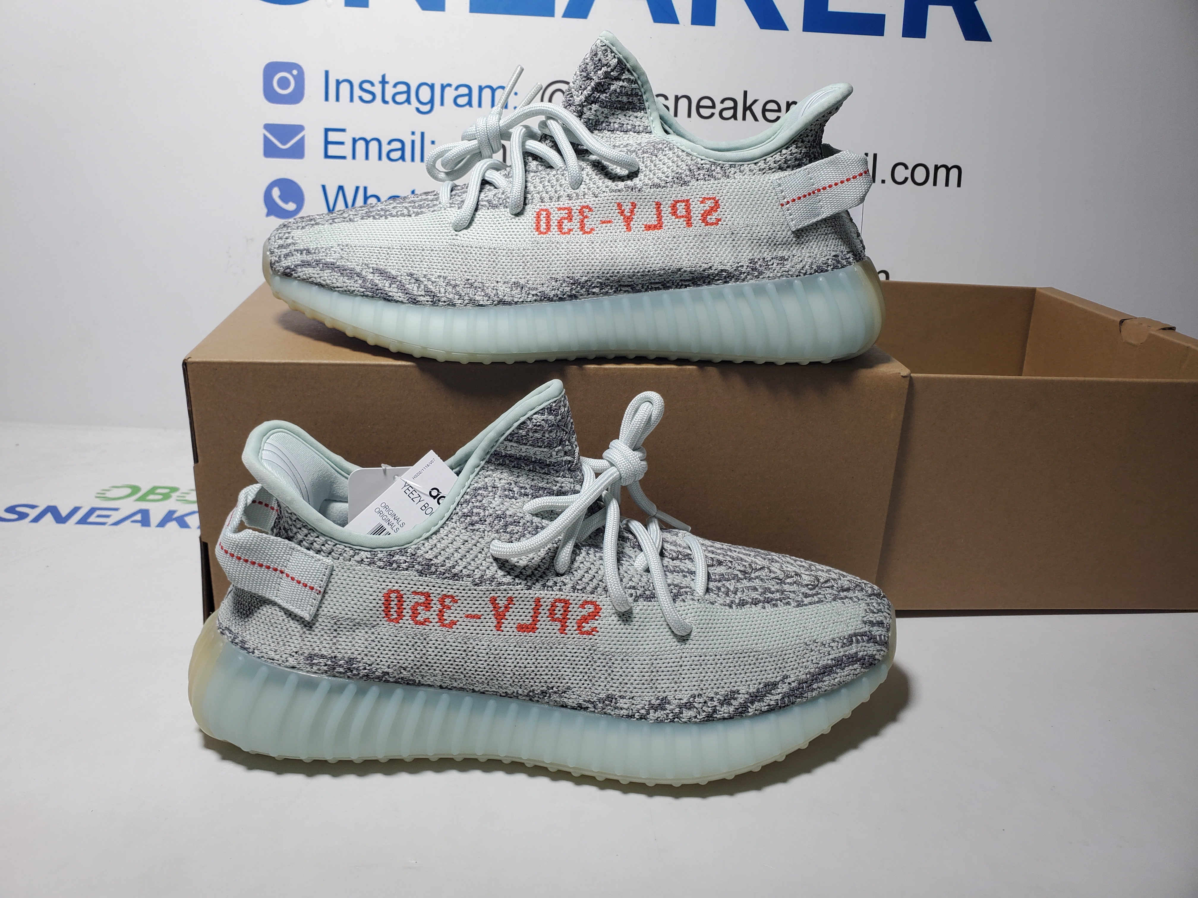 Adidas Yeezy Boost 350 V2 Blue Tint (2017/2023) B37571 review Obosneaker 01