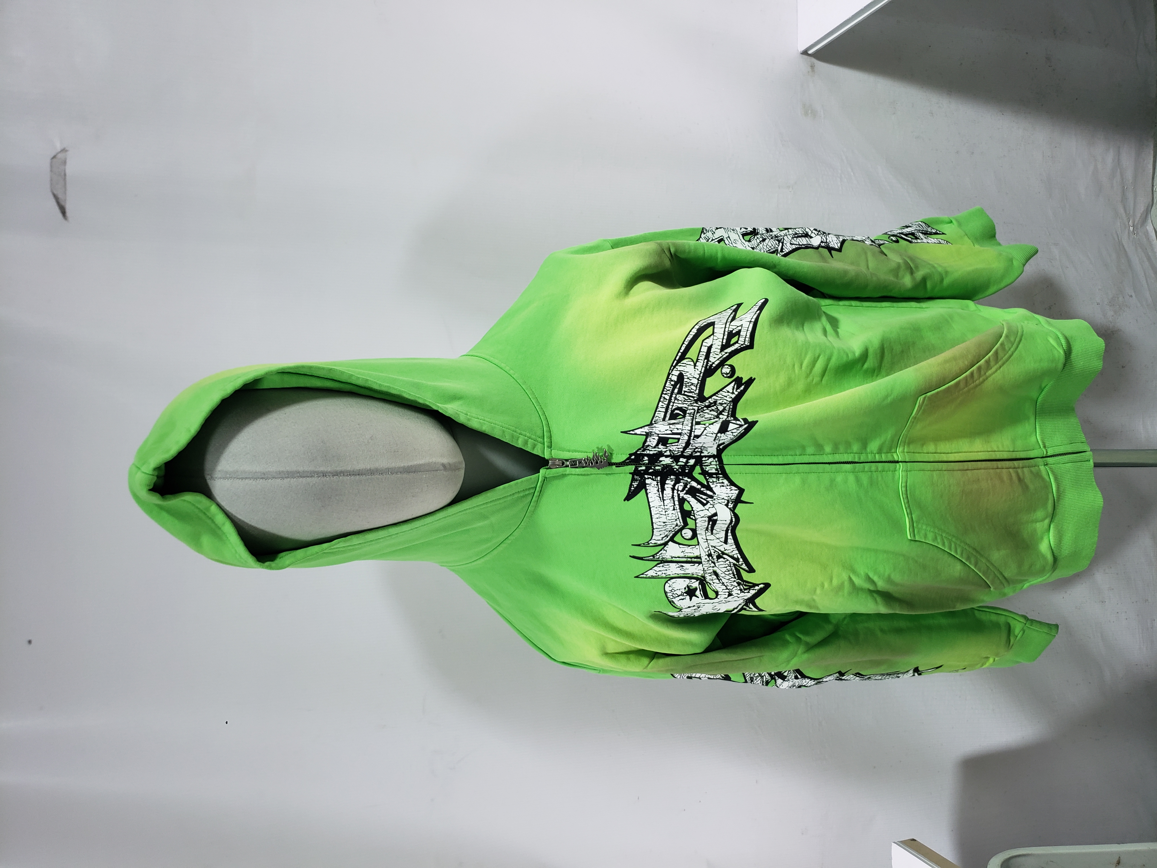 Hellstar Graffiti Zip-Up Hoodie Green review Obosneaker 00