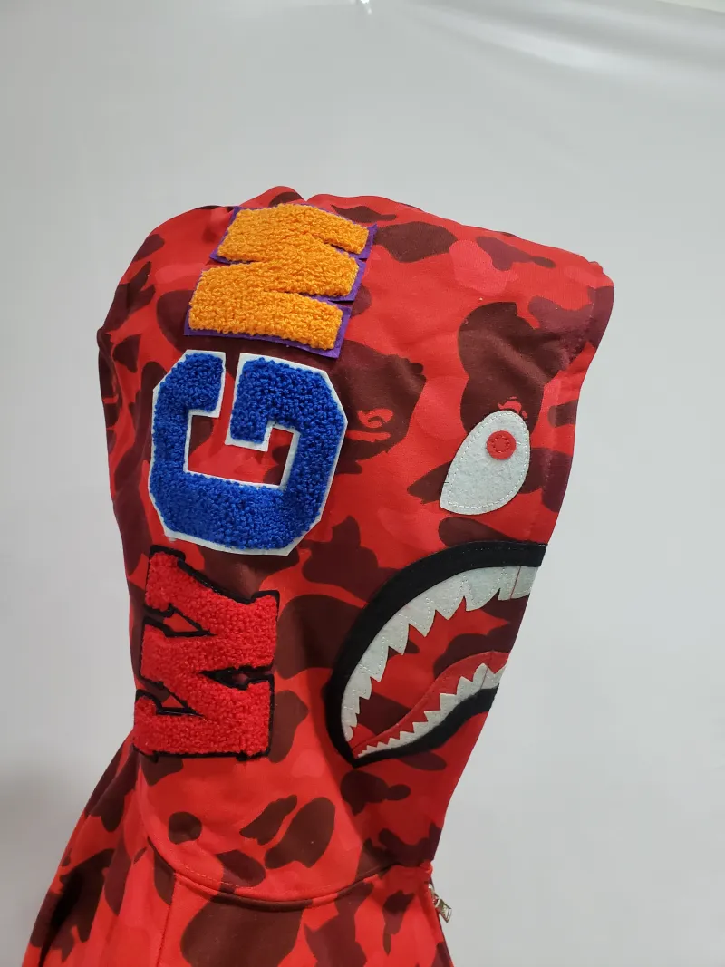 BAPE Color Camo Shark Zip Hoodie Red + Amiri Jean 886 review Obosneaker 01