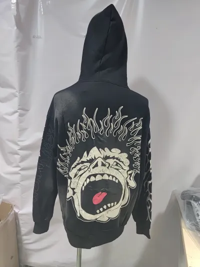 Hellstar Hell Red Flare star Retro washed distressed Print Hoodie Black + Purple Brand Fashion Men Jeans YZ072426 review Obosneaker 04