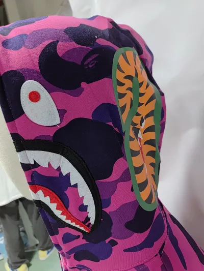 BAPE Color Camo Shark Zip Hoodie Purple + Purple Brand Fashion Men Jeans YZ072426 review Obosneaker 03