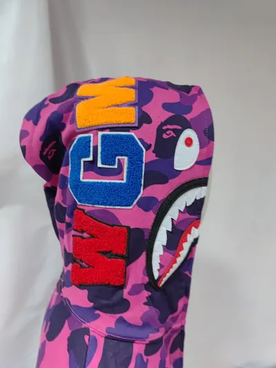 BAPE Color Camo Shark Zip Hoodie Purple + Purple Brand Fashion Men Jeans YZ072426 review Obosneaker 04