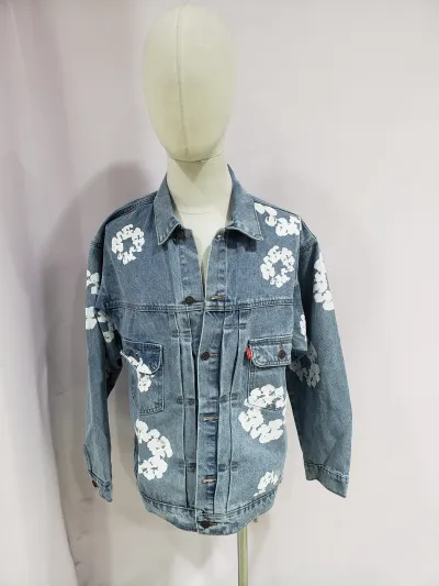 Denim Tears Type - 2 All Over Wreath Light Wash Jacket + Denim Tears The Cotton Wreath Jean Light Wash review Obosneaker 04