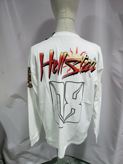 Hellstar ‘08’ Long-Sleeve T-Shirt D3231 White + Purple Brand Fashion Men Jeans YZ072413 review Obosneaker 04