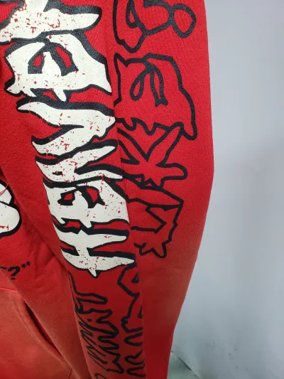 Hellstar Hell Red Flare star Retro washed distressed Print Hoodie Red + KSUBI Jeans-3004 review Obosneaker 03