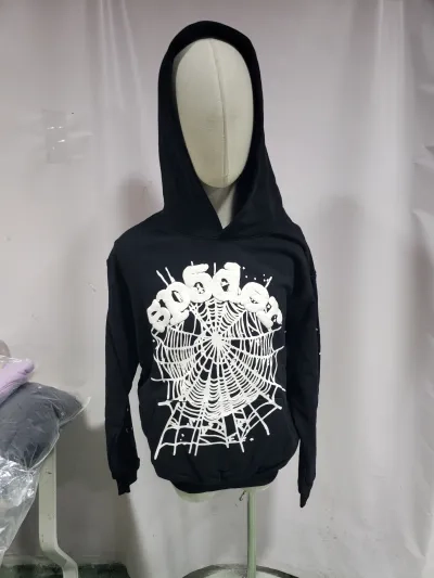 Sp5der Worldwide Black OG Web Hoodie + Gallery Dept. Painted Flare Sweat Pants Washed Black review 