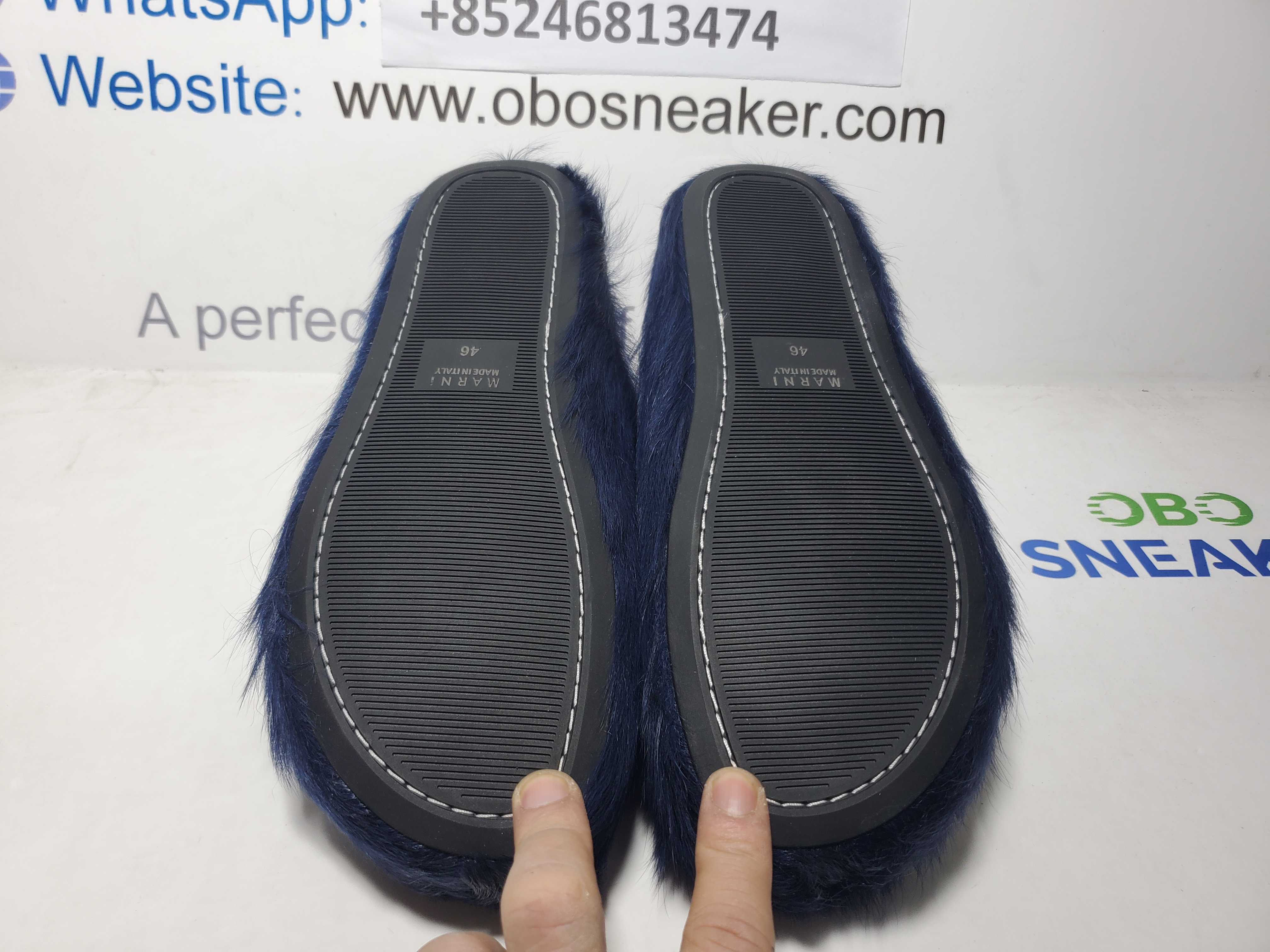 Marni Long-Hair Calfskin Fussbett Sabot Navy SBMR000600P412200B84 review Obosneaker 04