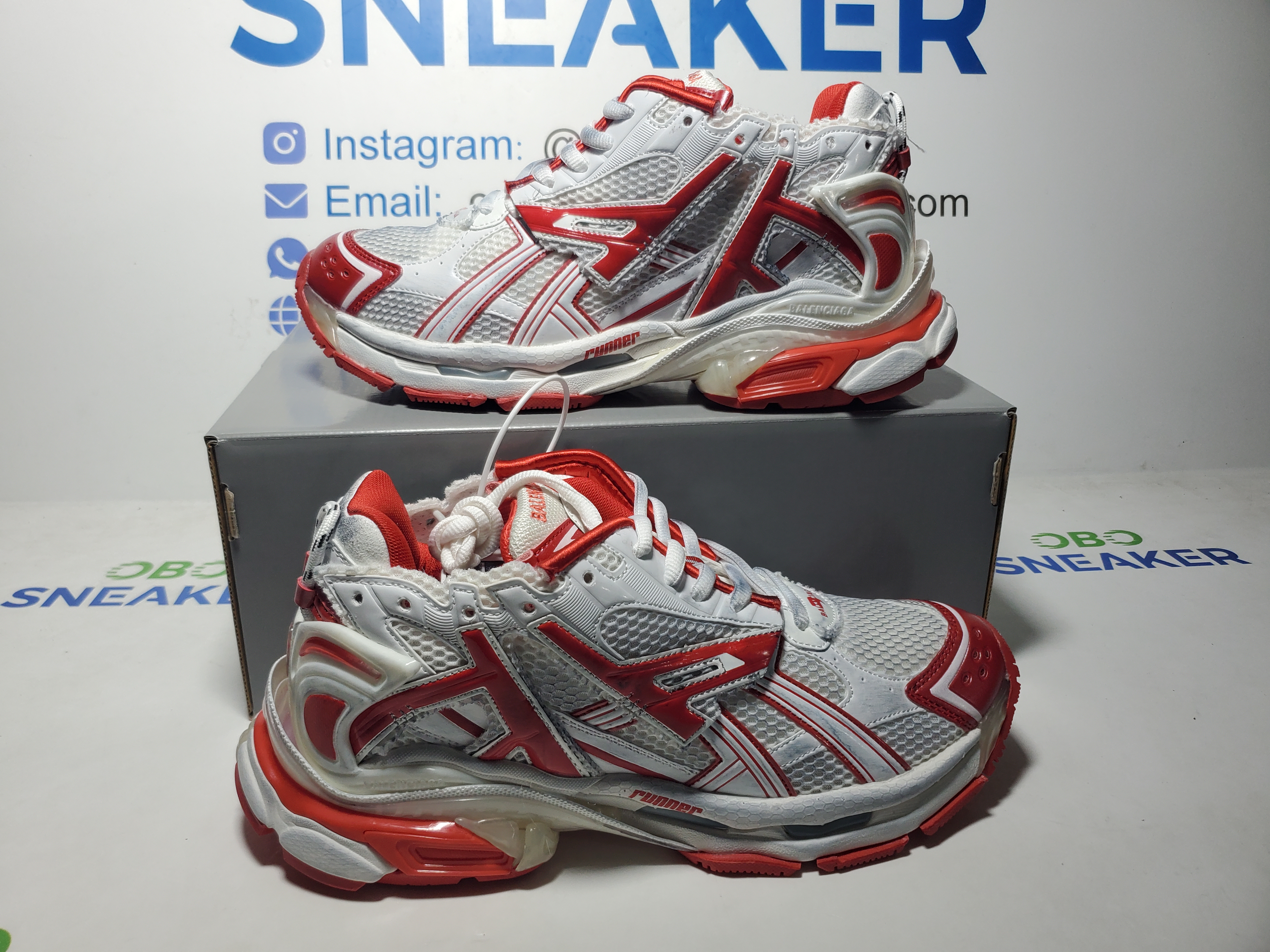 Balenciaga Runner Blue White Red 677402 W3RB2 9060 review Obosneaker 01