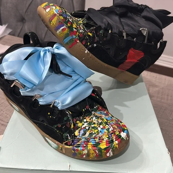 Lanvin Leather Curb x Gallery Dept Paint Drip Optical Black review Goddard