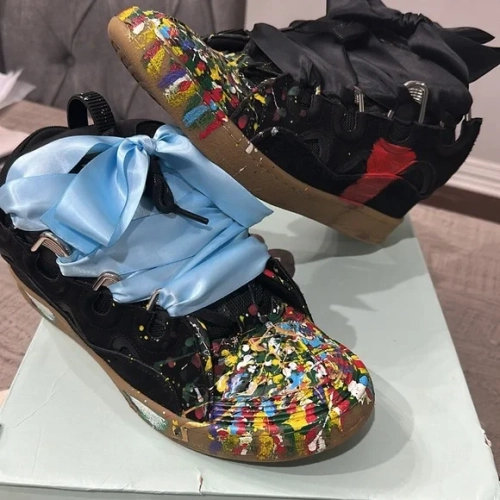 Lanvin Leather Curb x Gallery Dept Paint Drip Optical Black review 