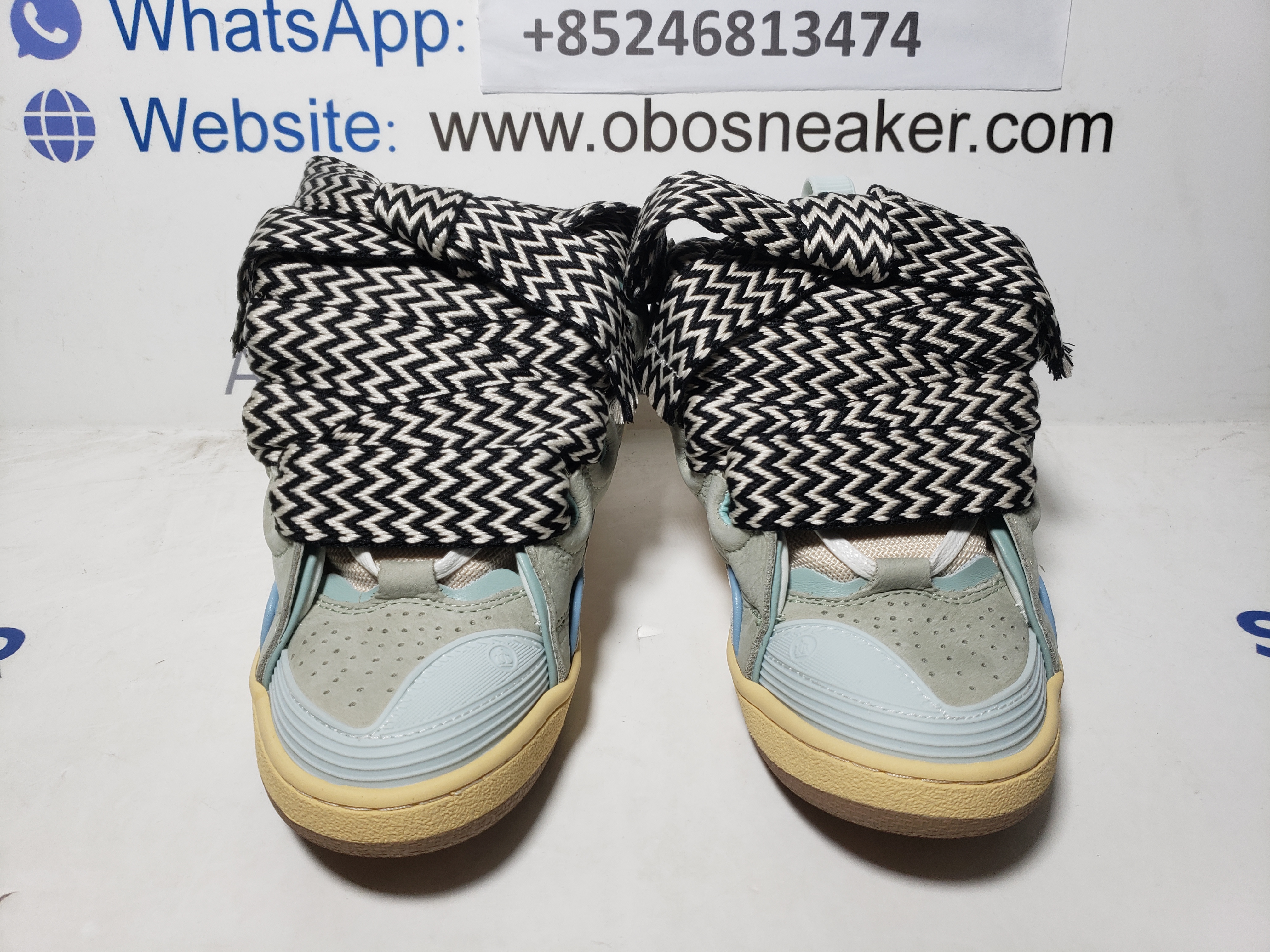 Lanvin Leather Curb White Blue review Obosneaker 01