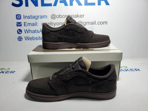 TOP Version Travis Scott x Air Jordan 1 Retro Low OG SP Velvet Brown DM7866-202 review 