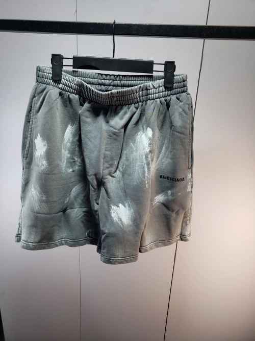 Balenciaga 24ss Embroidered Cola Shorts Grey review 