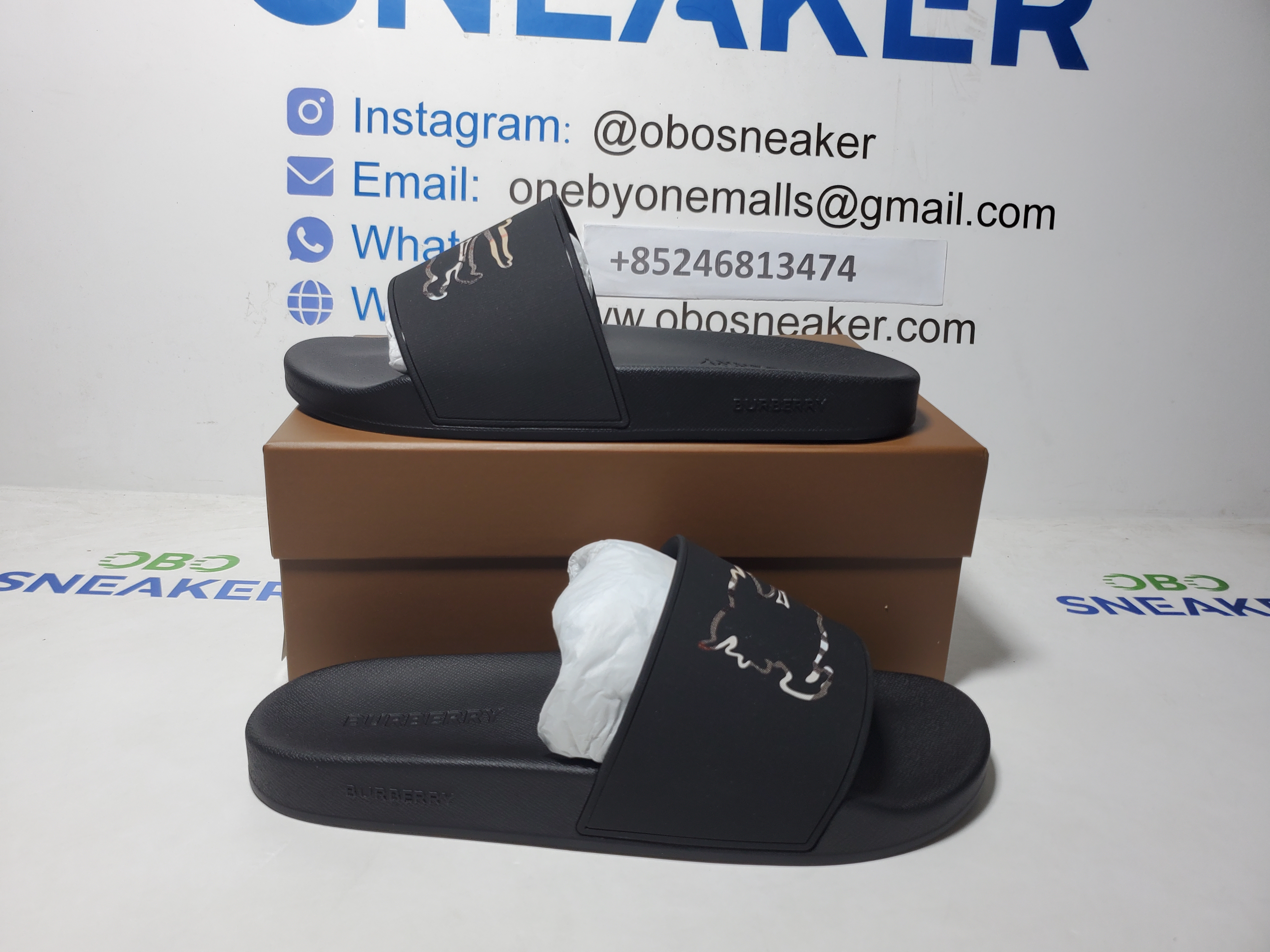 Burberry Comfort Fashion Slip-On Slides BBR War Horse Black review Obosneaker 01