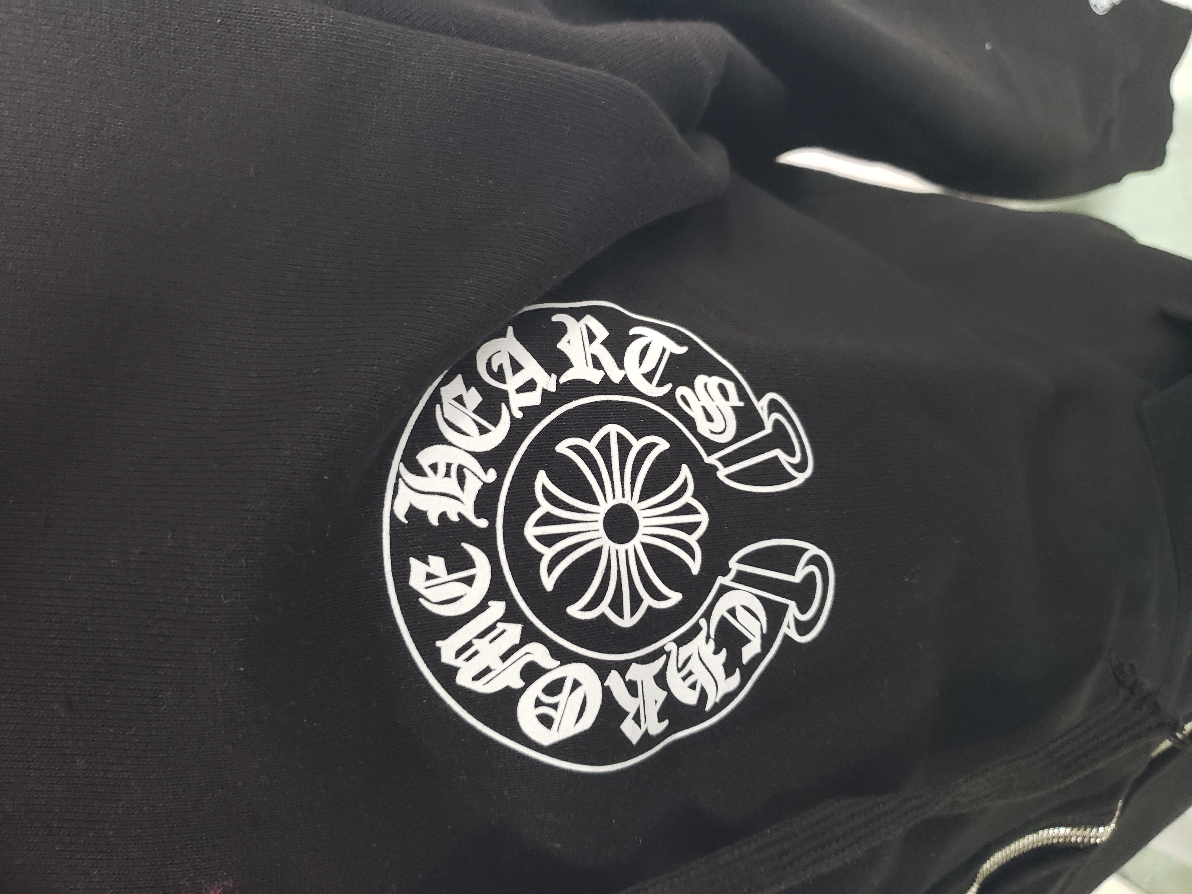 Chrome Hearts Multicolor Sleeve Zip Hoodie Black/White review Obosneaker 02