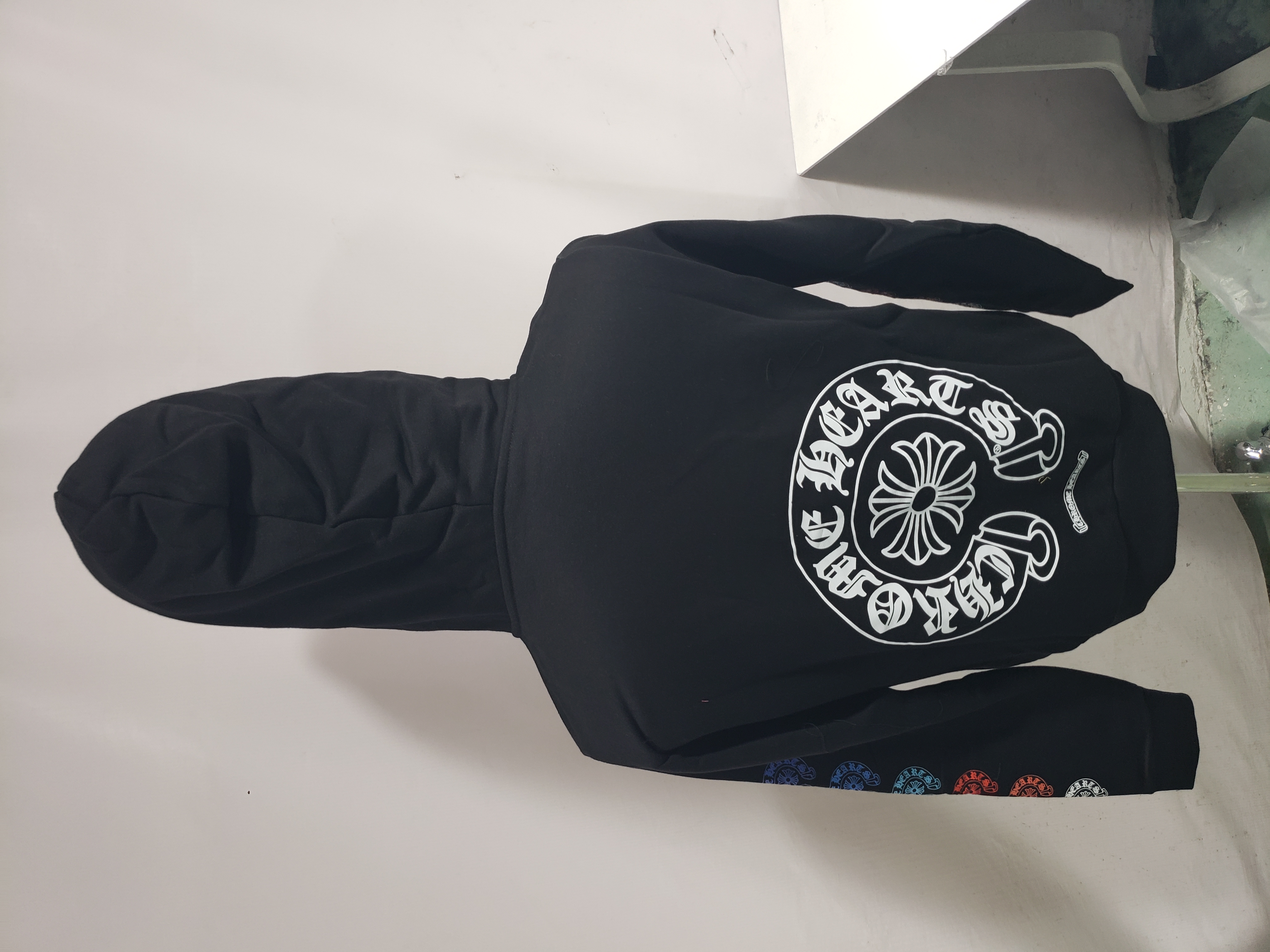 Chrome Hearts Multicolor Sleeve Zip Hoodie Black/White review Obosneaker 03