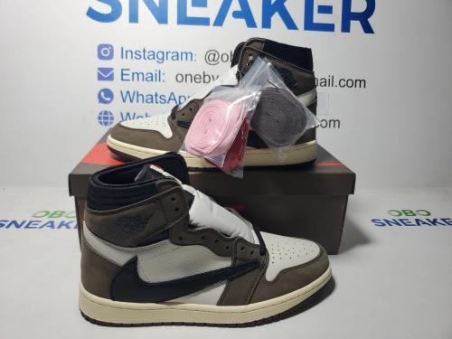  TOP Version Travis Scott x Air Jordan 1 High OG TS SP CD4487-100 review 