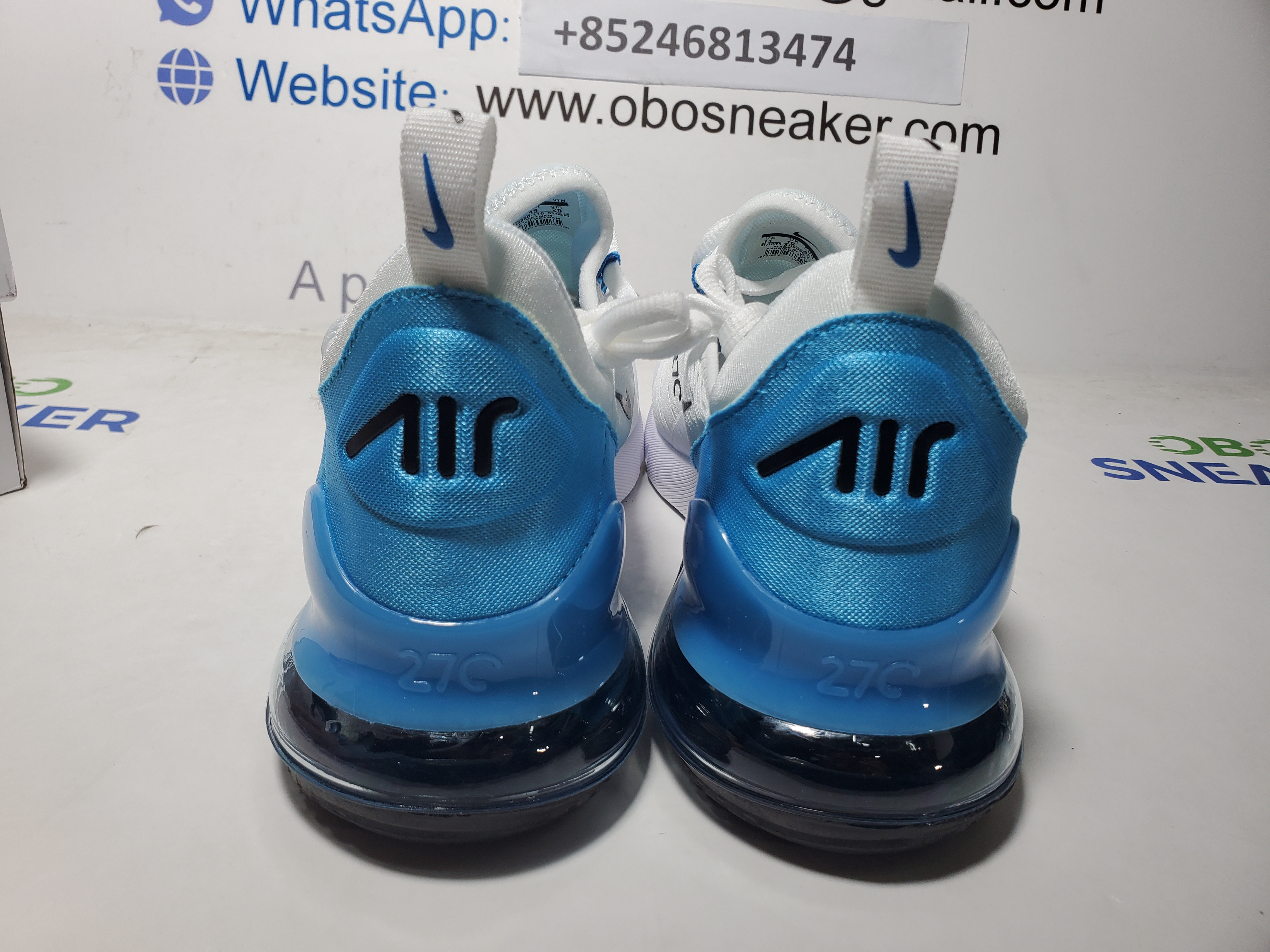 Nike Air Max 270 White Black Photo Blue AH8050-110 review Obosneaker 02