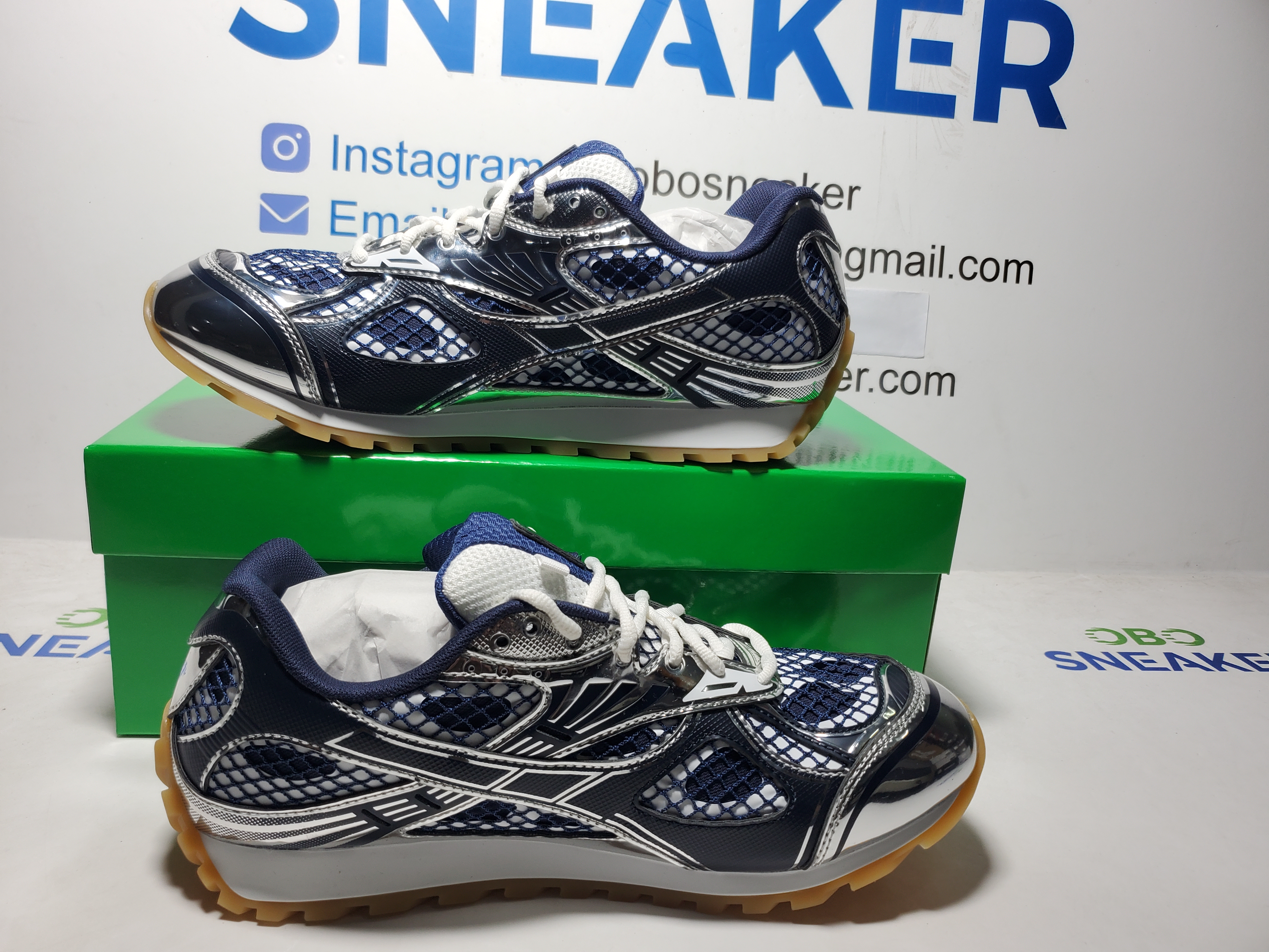 Bottega Veneta Orbit Deep Blue Silver 741357V2X404152 review Obosneaker 00