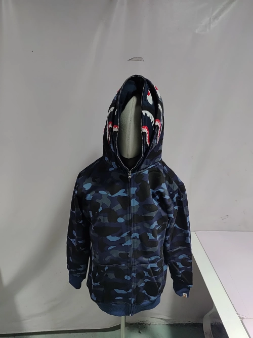 Bape Classic Double Hoodie Full Zip Hoodie Blue/Red/Purple YL #2356 review 