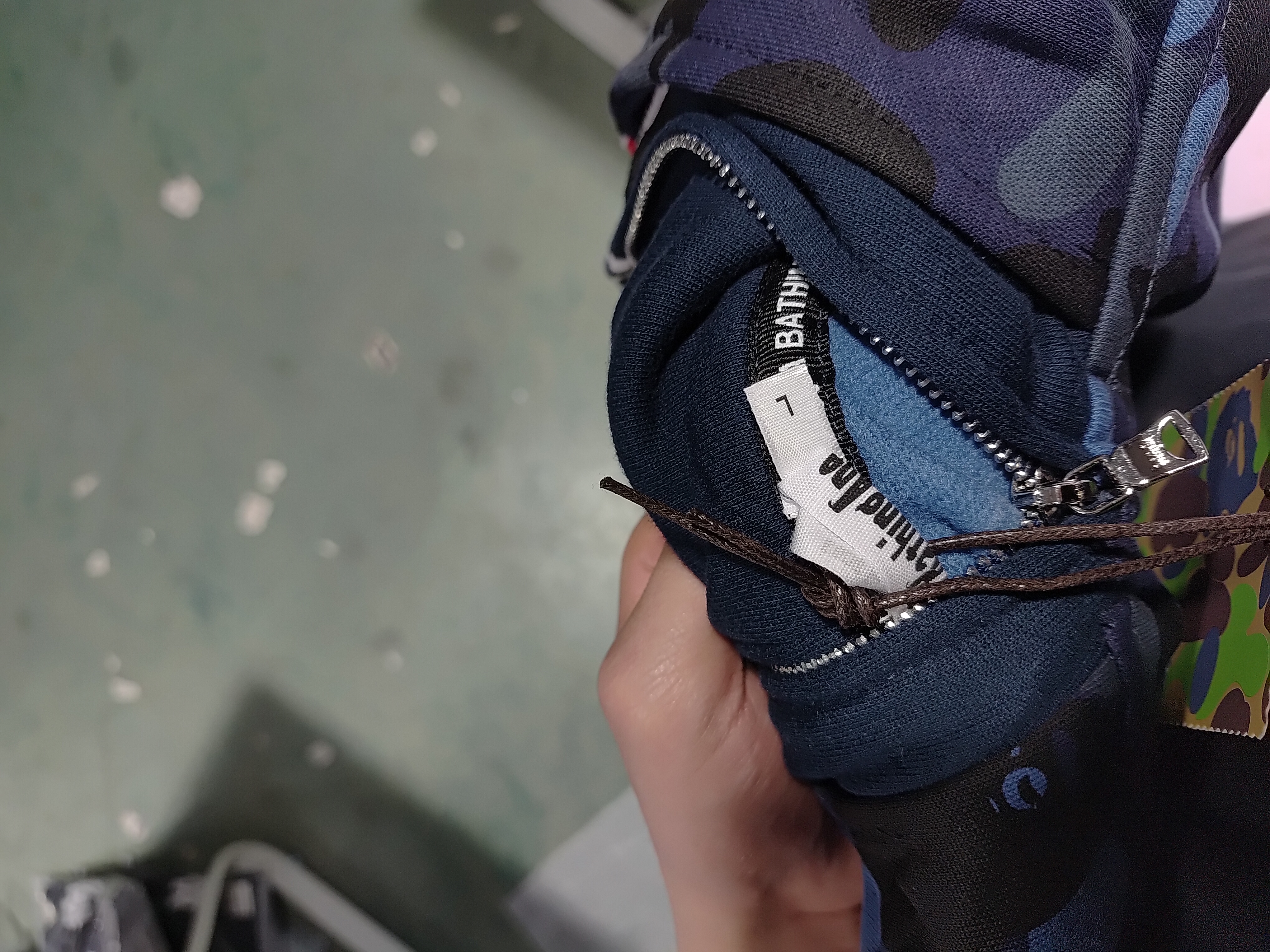 Bape Classic Double Hoodie Full Zip Hoodie Blue/Red/Purple YL #2356 review 1