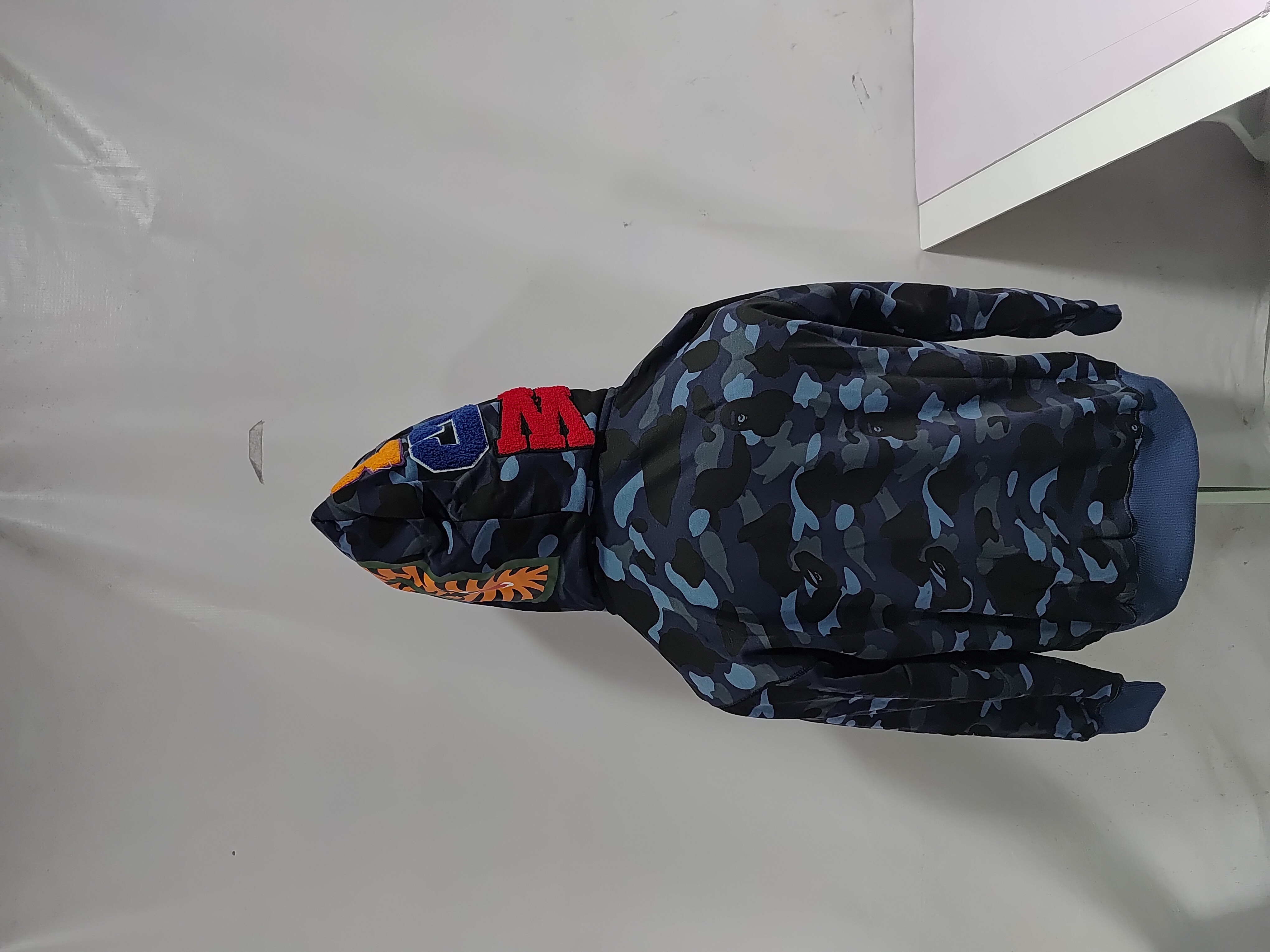 Bape Classic Double Hoodie Full Zip Hoodie Blue/Red/Purple YL #2356 review 4
