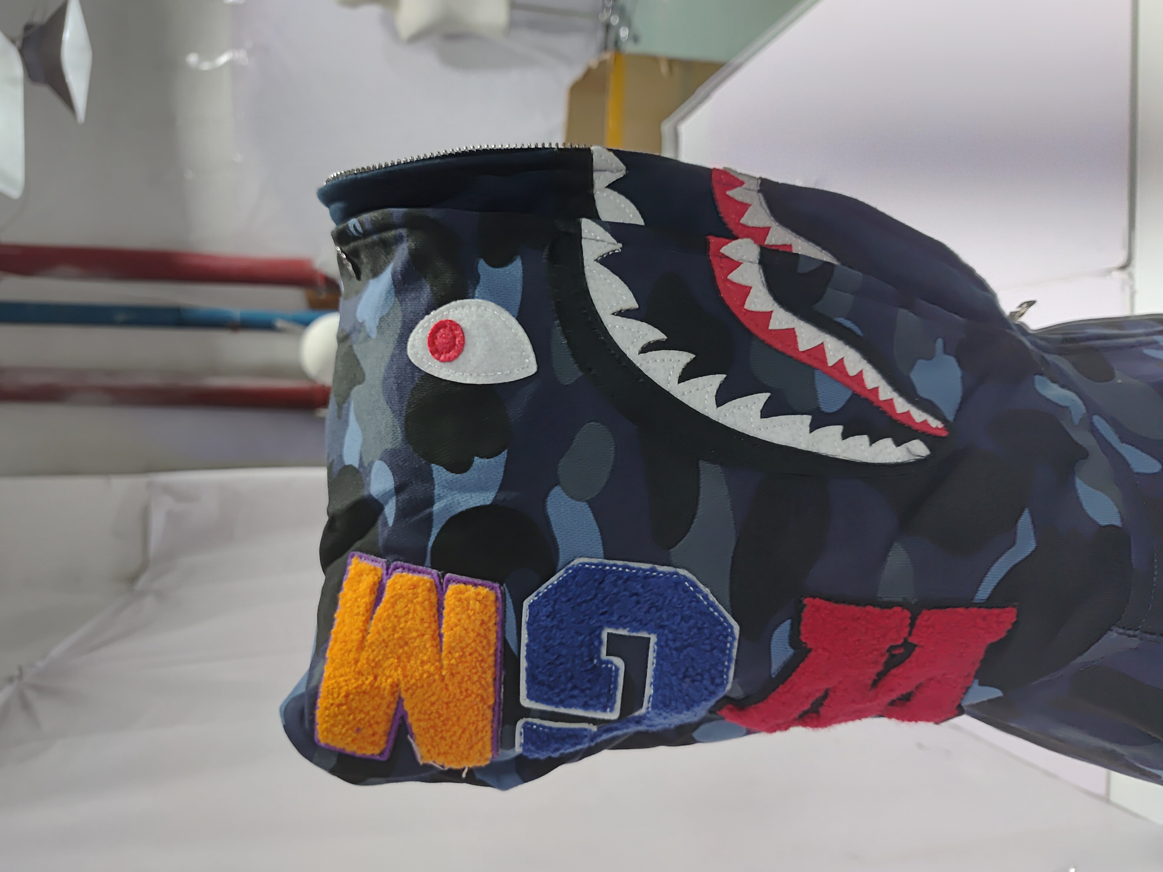 Bape Classic Double Hoodie Full Zip Hoodie Blue/Red/Purple YL #2356 review 2