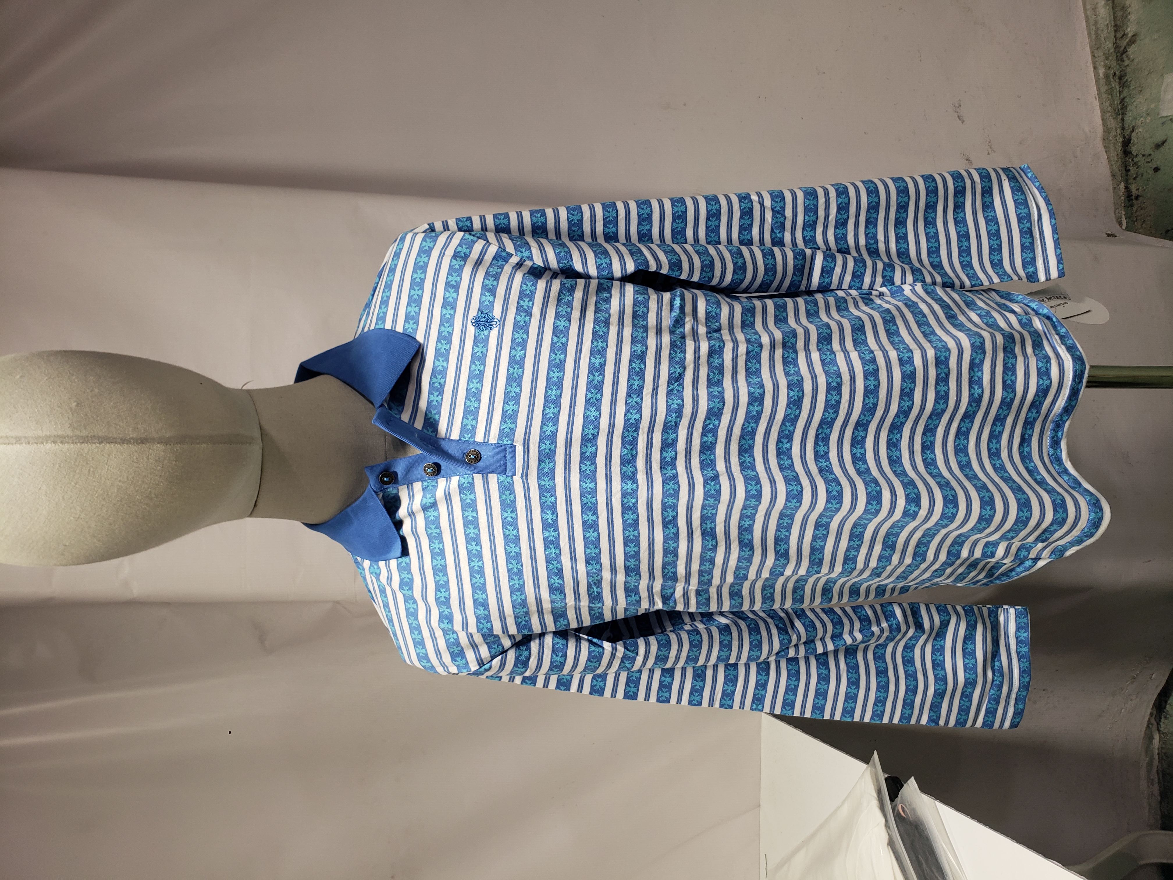 Chrome Hearts 25FW Striped Polo Collar Long Sleeve T-Shirt Blue review Obosneaker 00