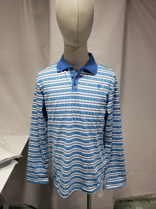 Chrome Hearts 25FW Striped Polo Collar Long Sleeve T-Shirt Blue review 