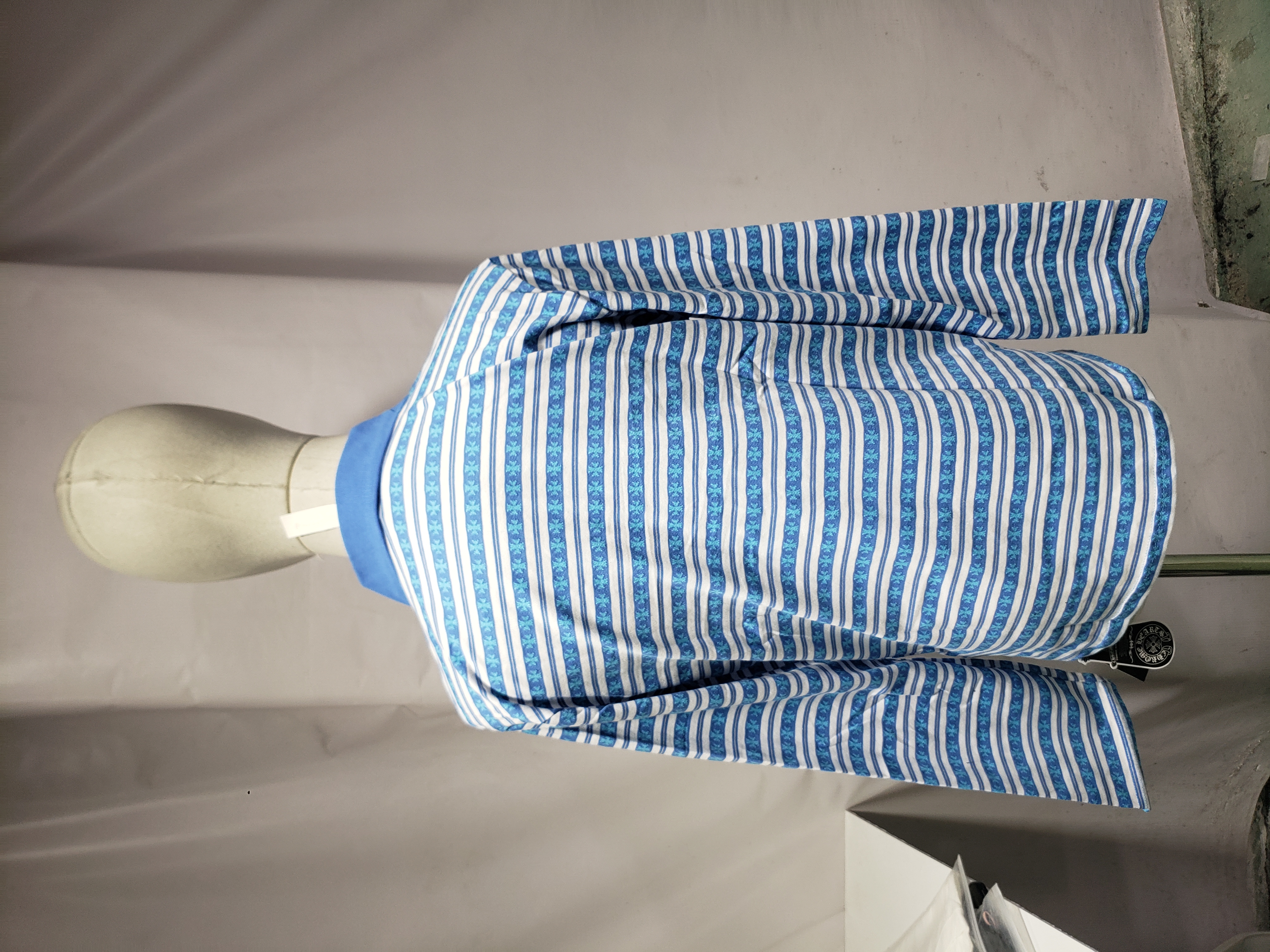 Chrome Hearts 25FW Striped Polo Collar Long Sleeve T-Shirt Blue review Obosneaker 03