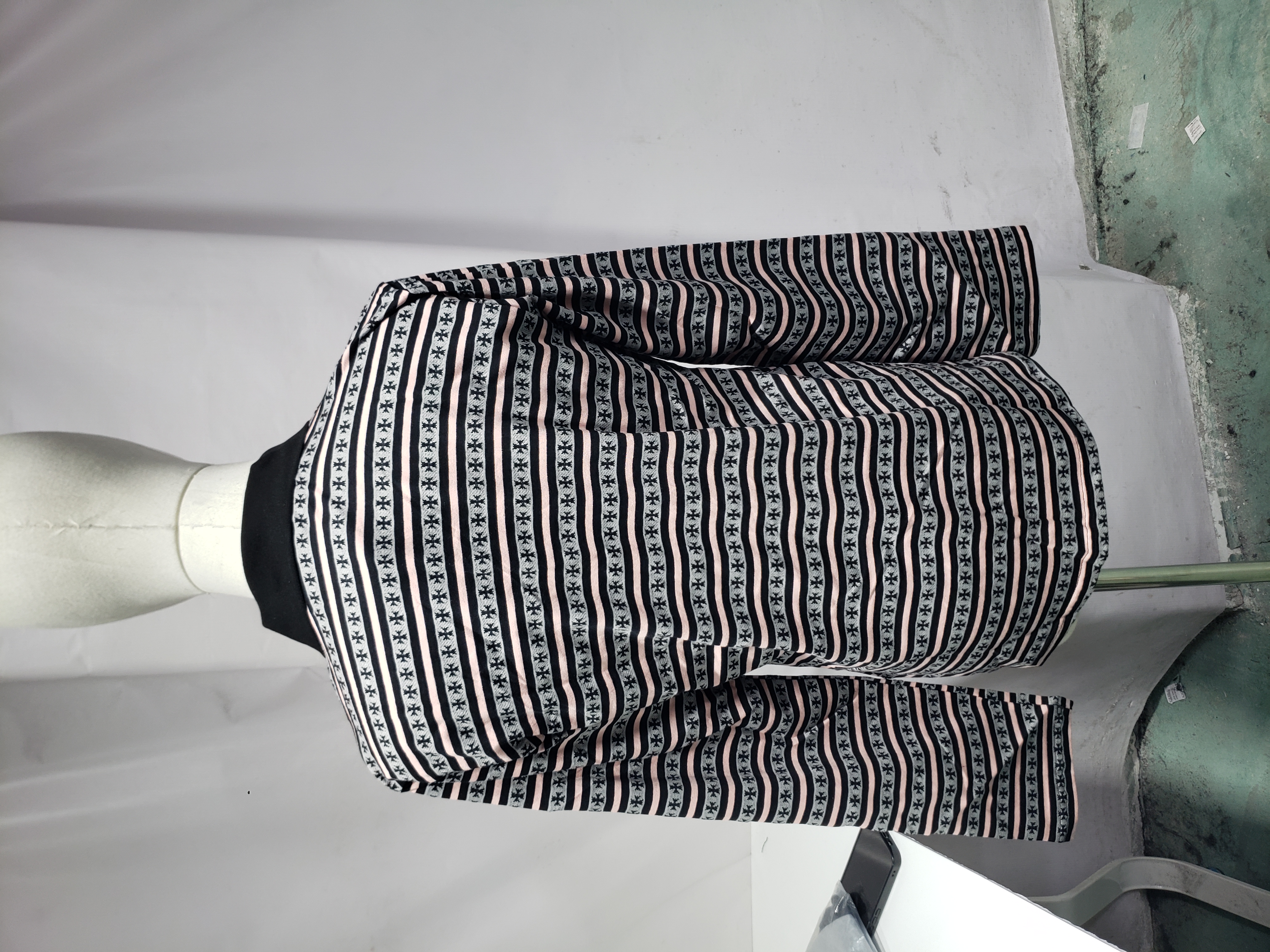 Chrome Hearts 25FW Striped Collared Long-Sleeve T-Shirt Black White and Red review Obosneaker 03