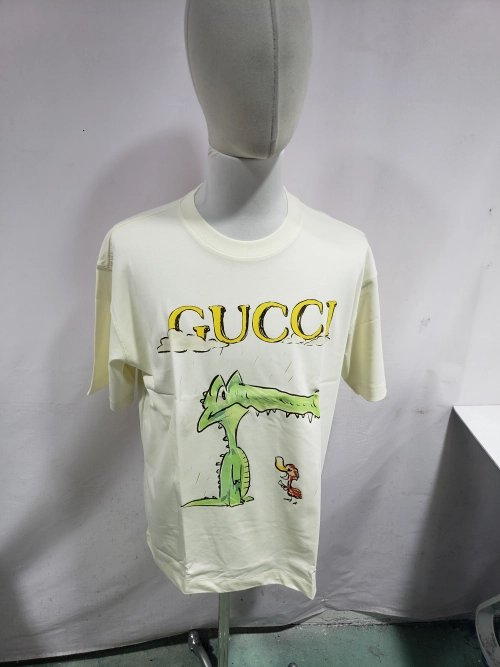 Gucci 25ss Funny Cartoon Series Printed Short Sleeve Little Alligator review 