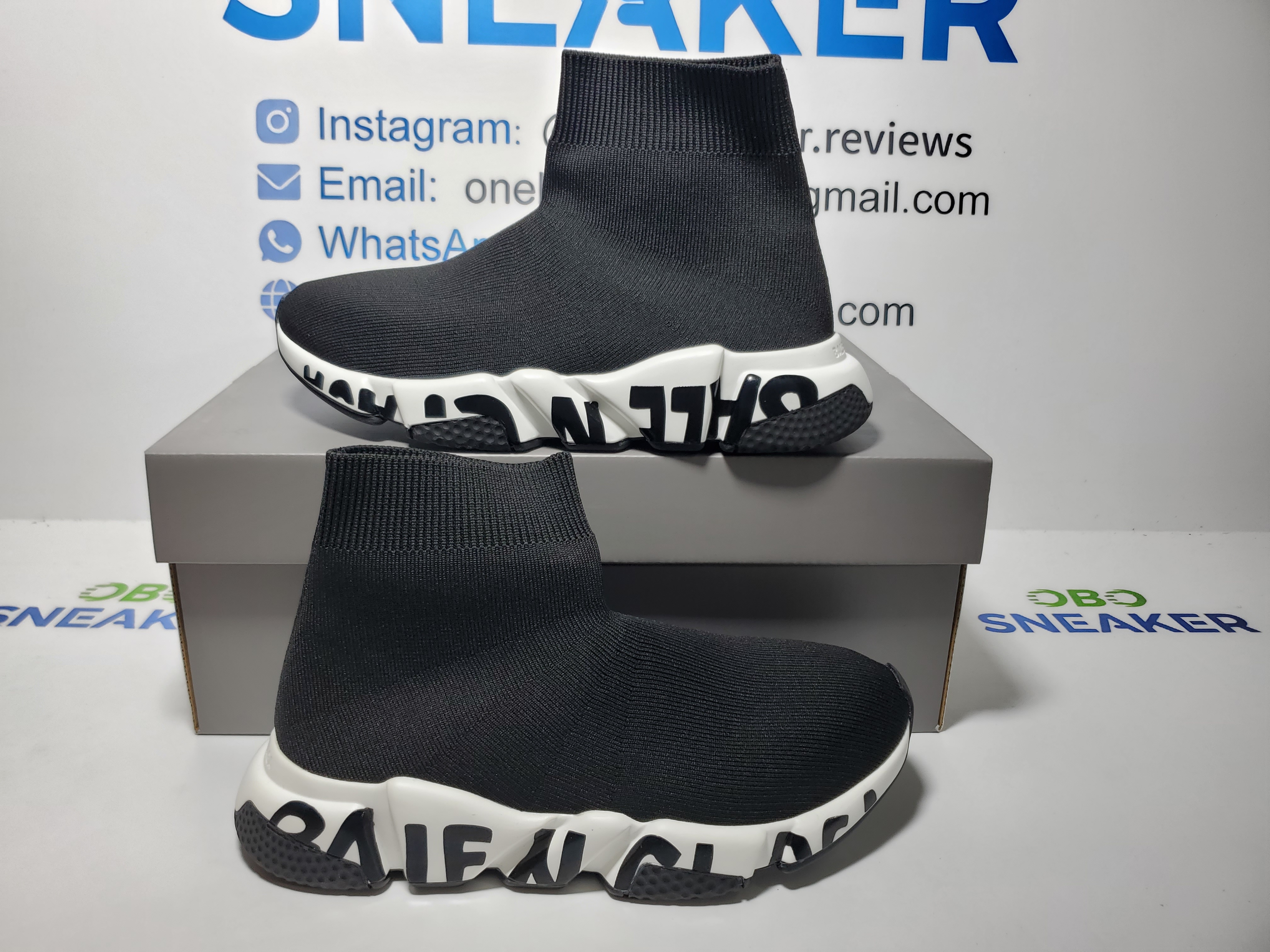 Balenciaga Speed Graffiti Trainers Black White 605972W05GE1015 review 0