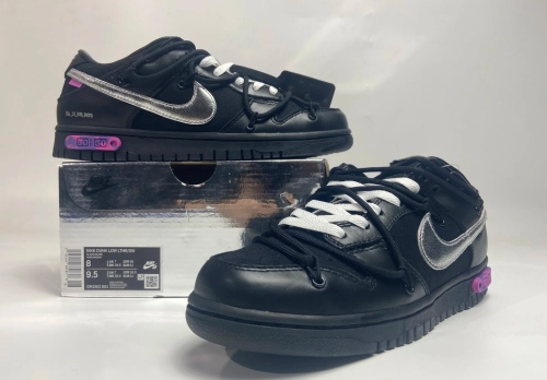OFF-White x Nike SB Dunk Low The 50 Black Metallic Silver