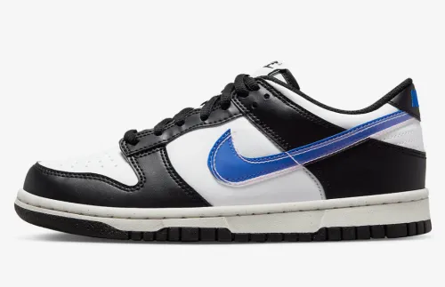 Official Images: Nike Dunk Low GS Black White Game Royal